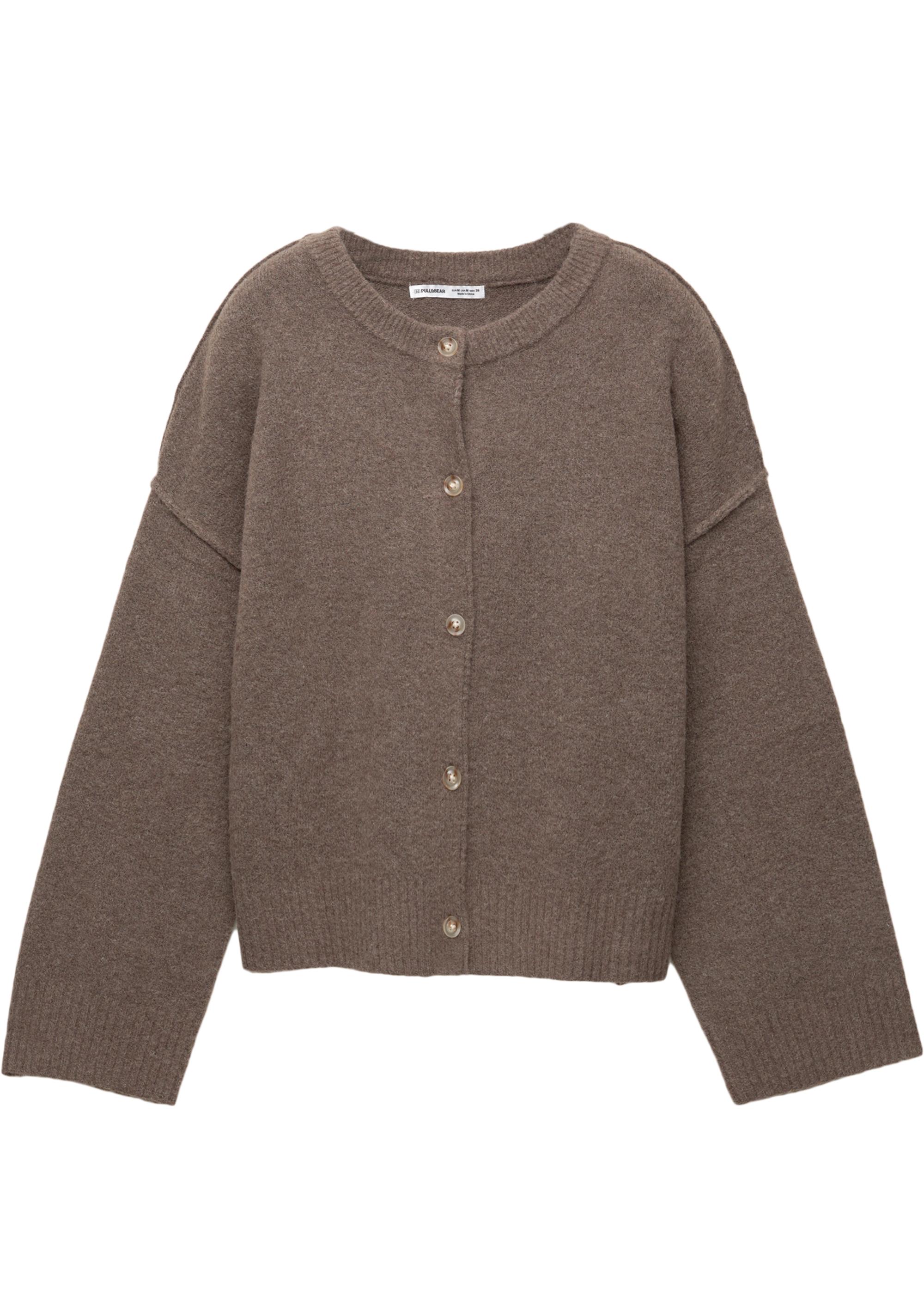Soft knit cardigan — Brown