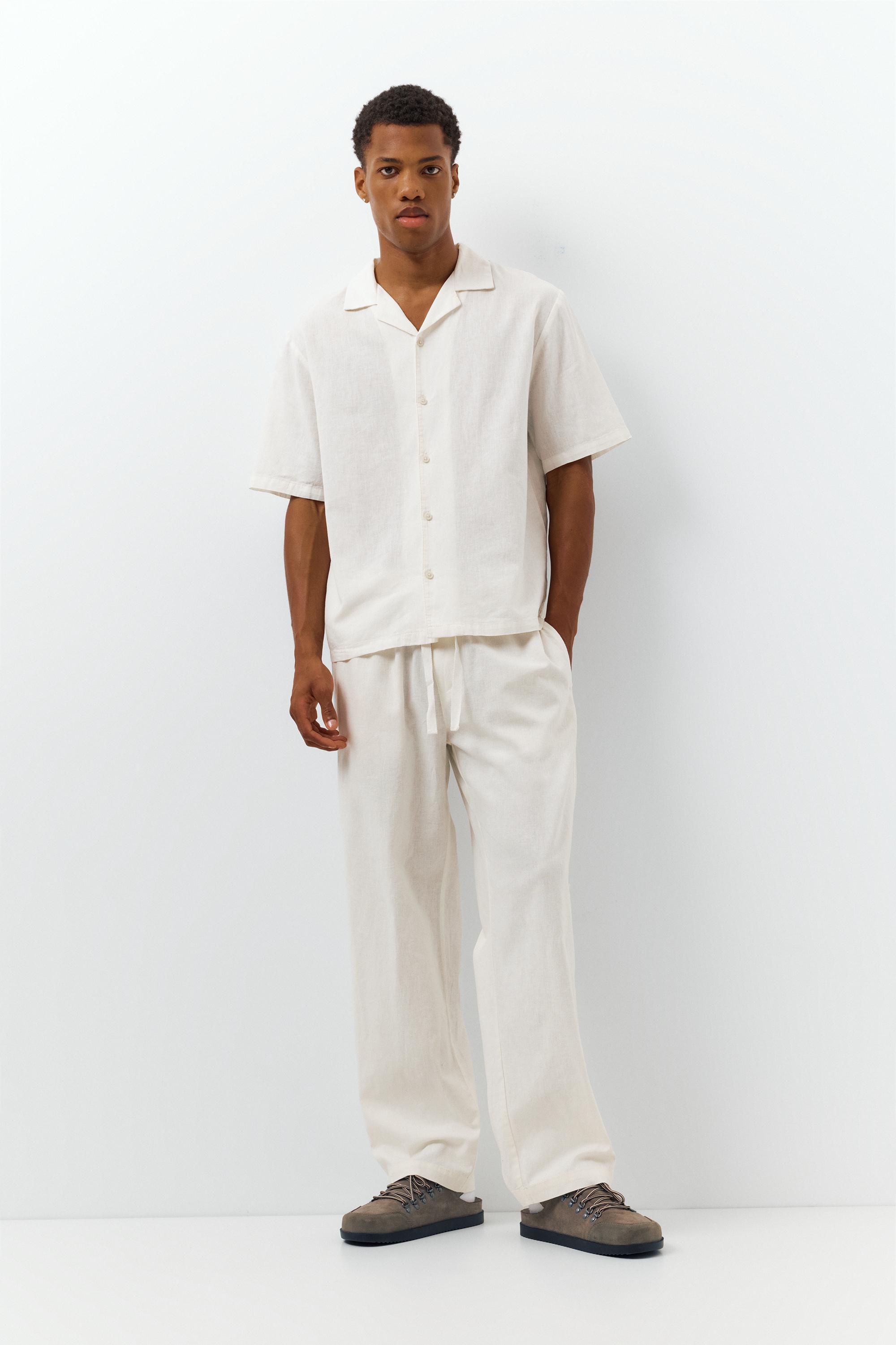 Pantaloni Jogger In Lino