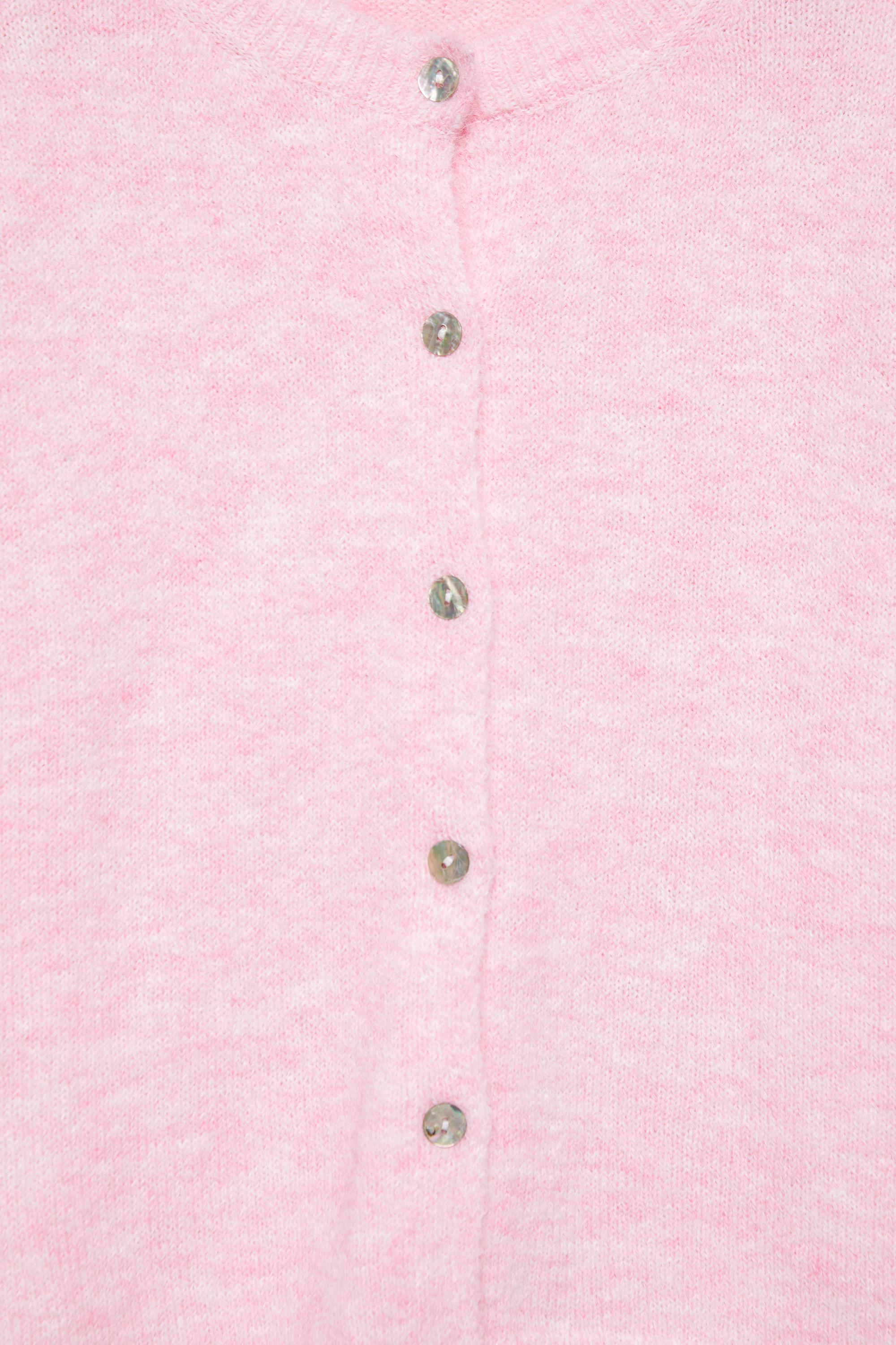 Short sleeve cardigan — Pink marl