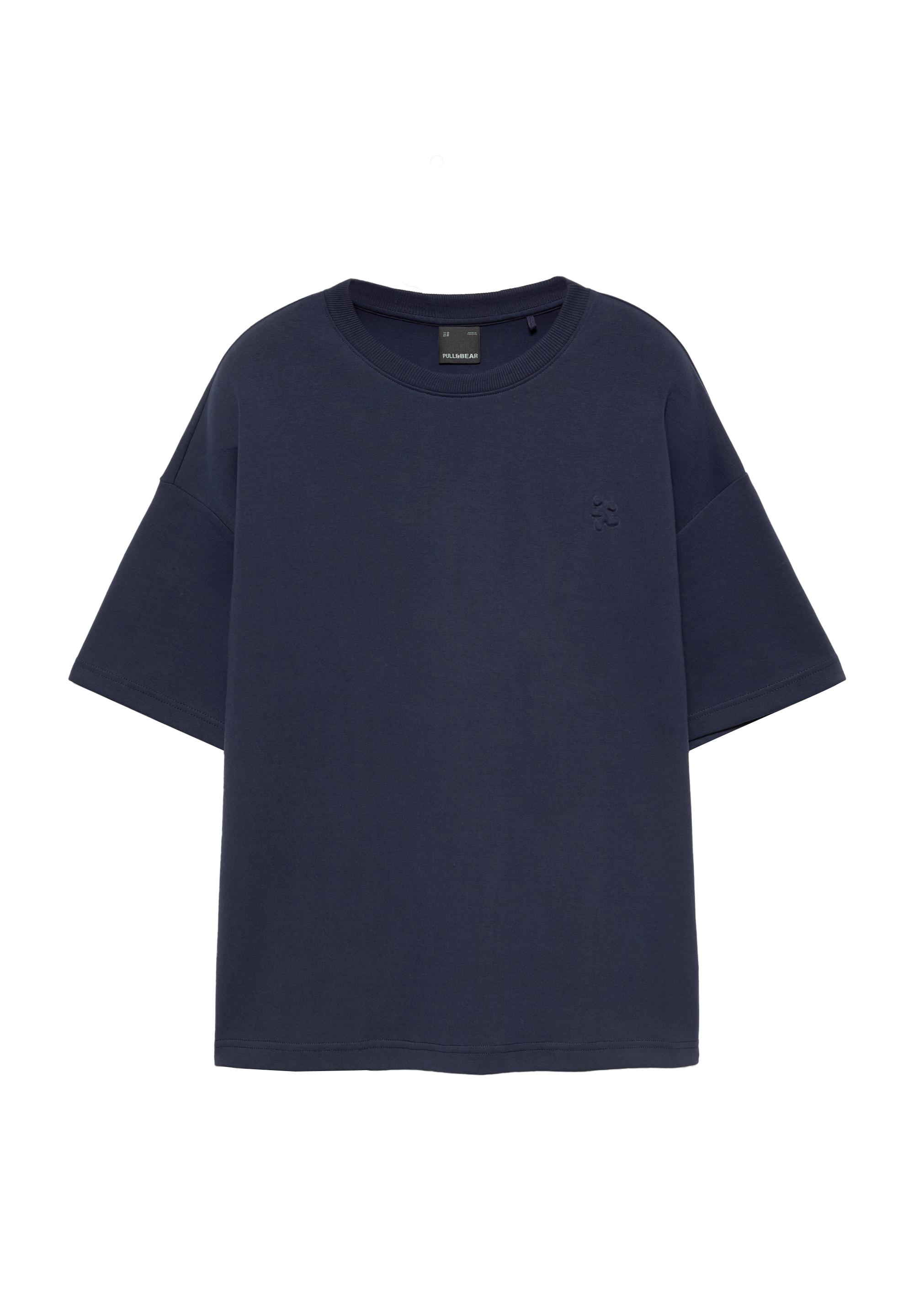 Short sleeve raised graphic sweatshirt — Navy