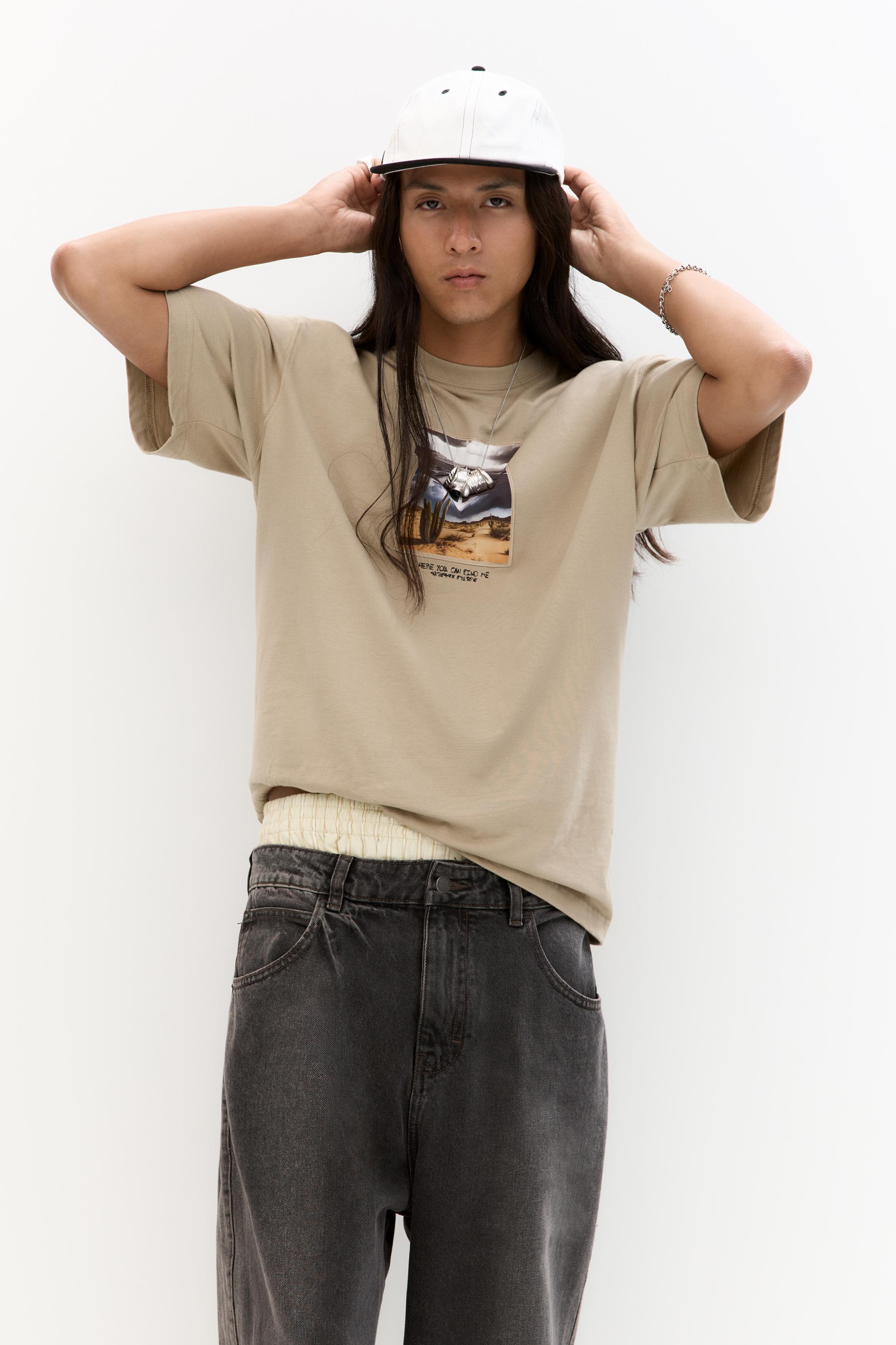 T-Shirt Mit Kaktus-Grafik