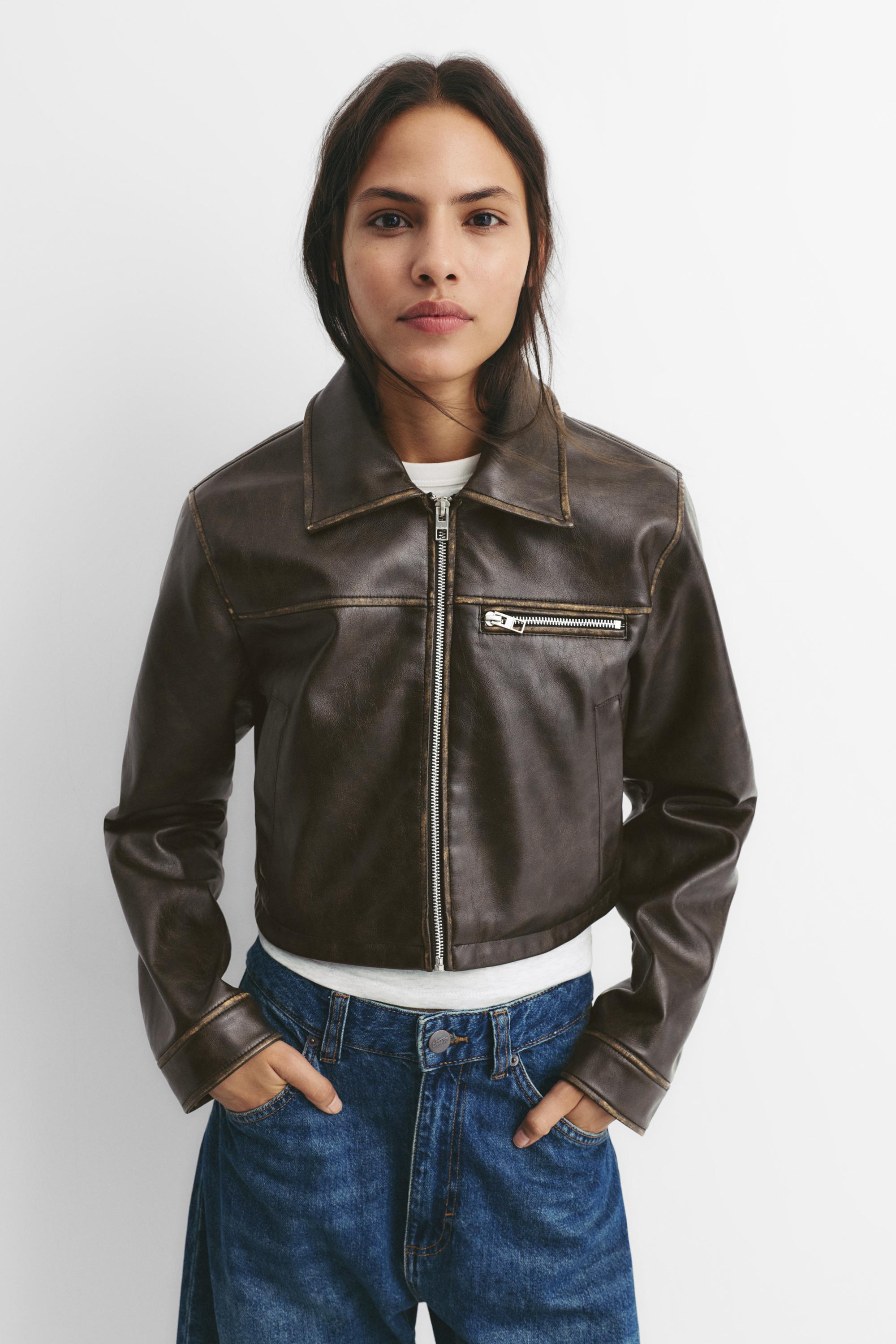 Kurze Jacke Aus Kunstleder