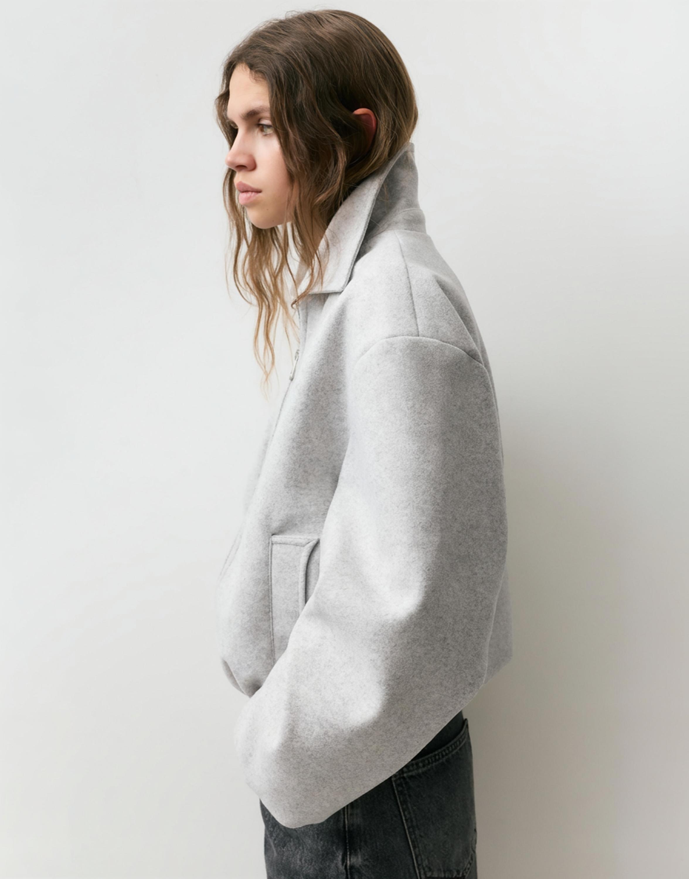 Yumuşak kumaş balon ceket - Görsel 42