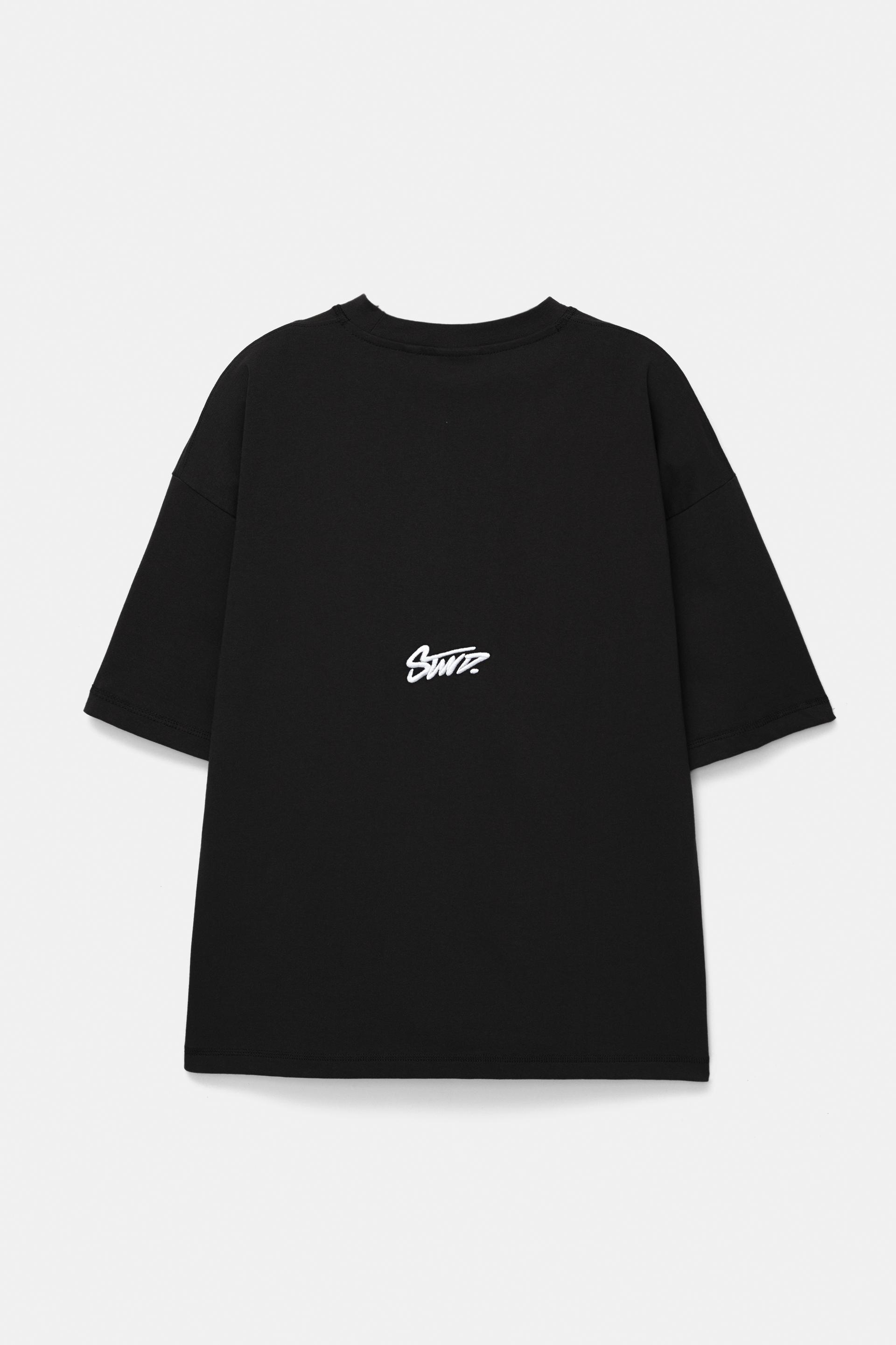 Black Tee Shirt Pull And Bear Homme Pull&Bear – Svart T-shirt Med Fransk  Text ASOS