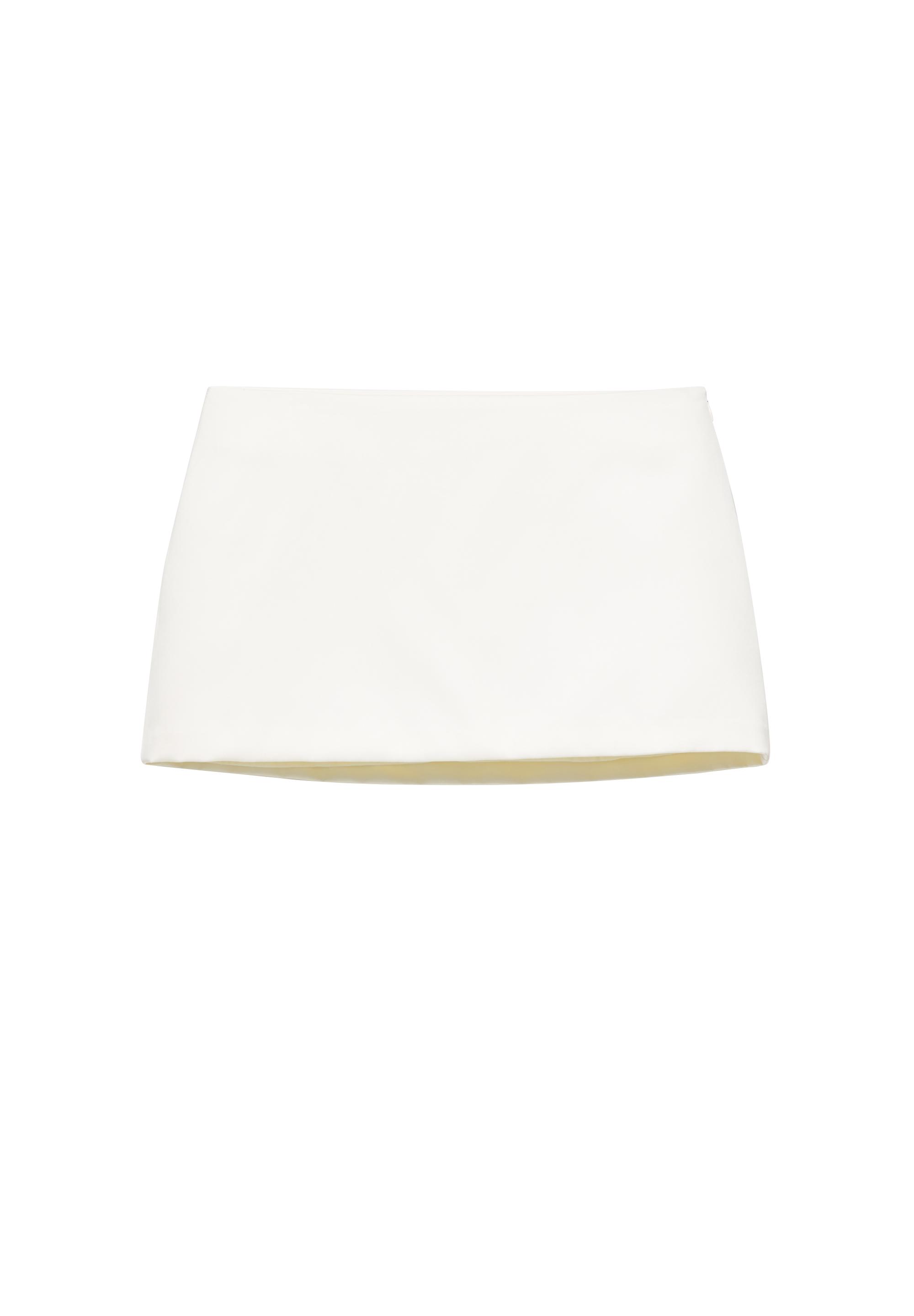 Satin mini skirt — Ecru