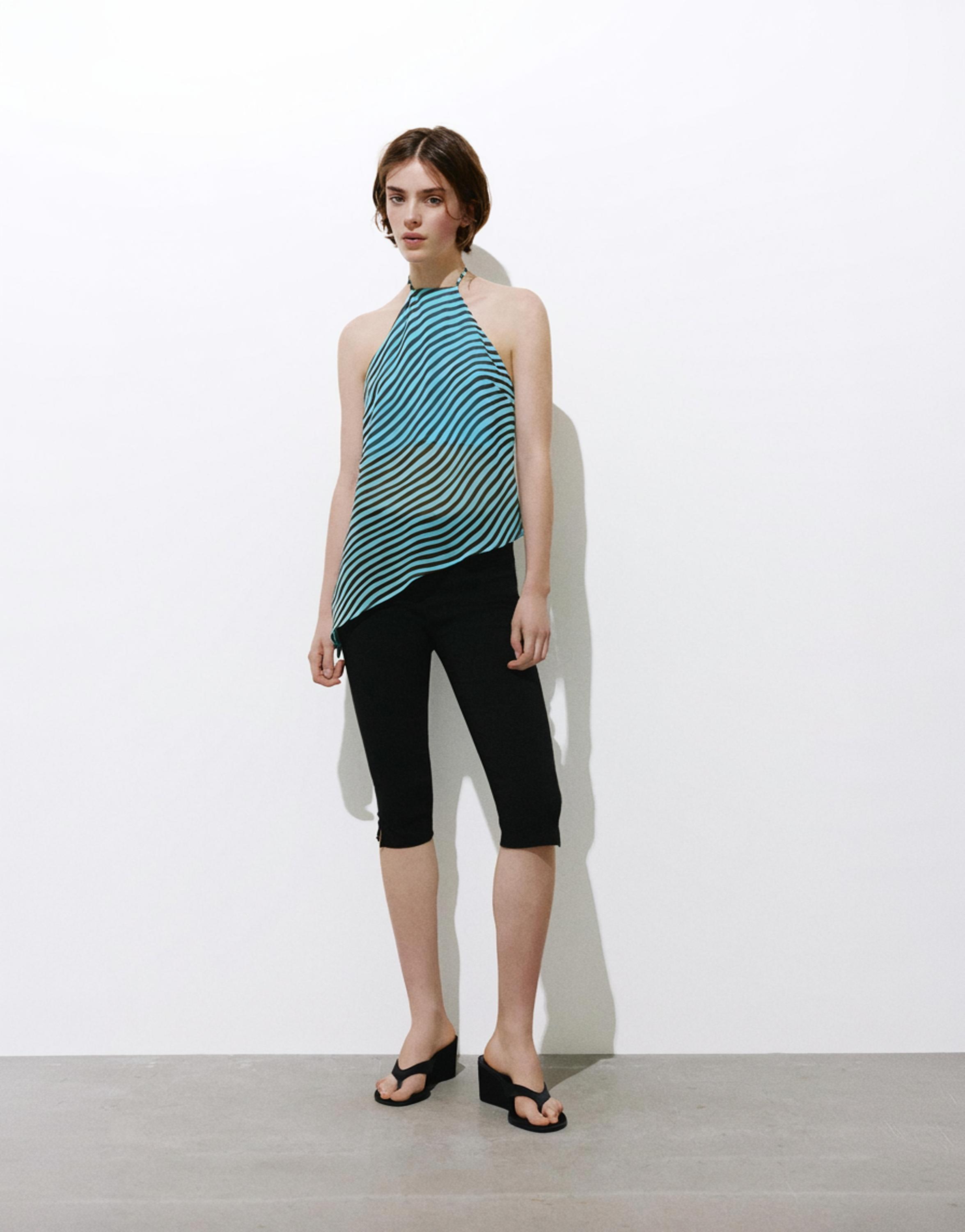 Wavy halter top — Brown/Blue