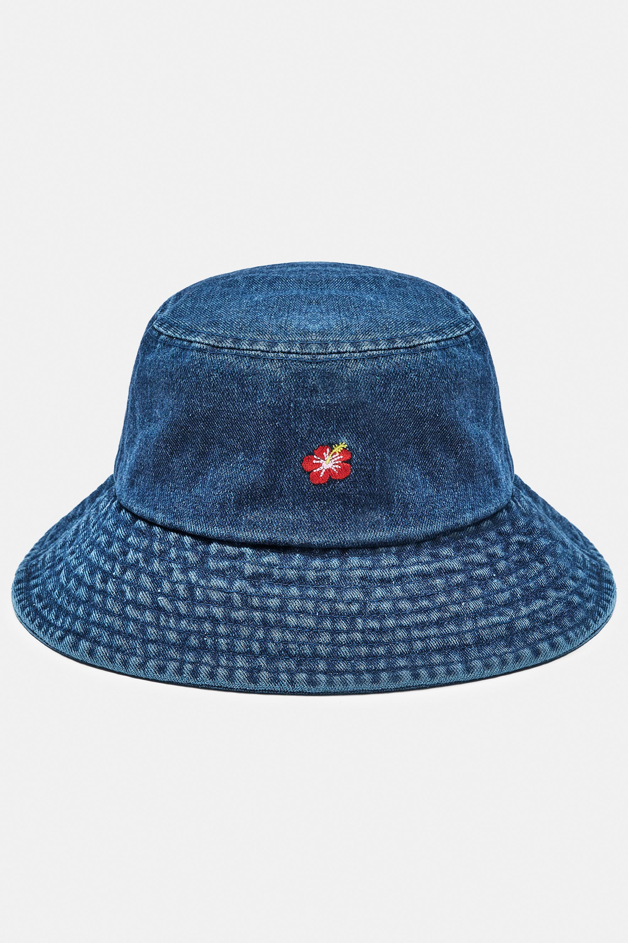 Cappello Alla Pescatora In Denim Ricamato