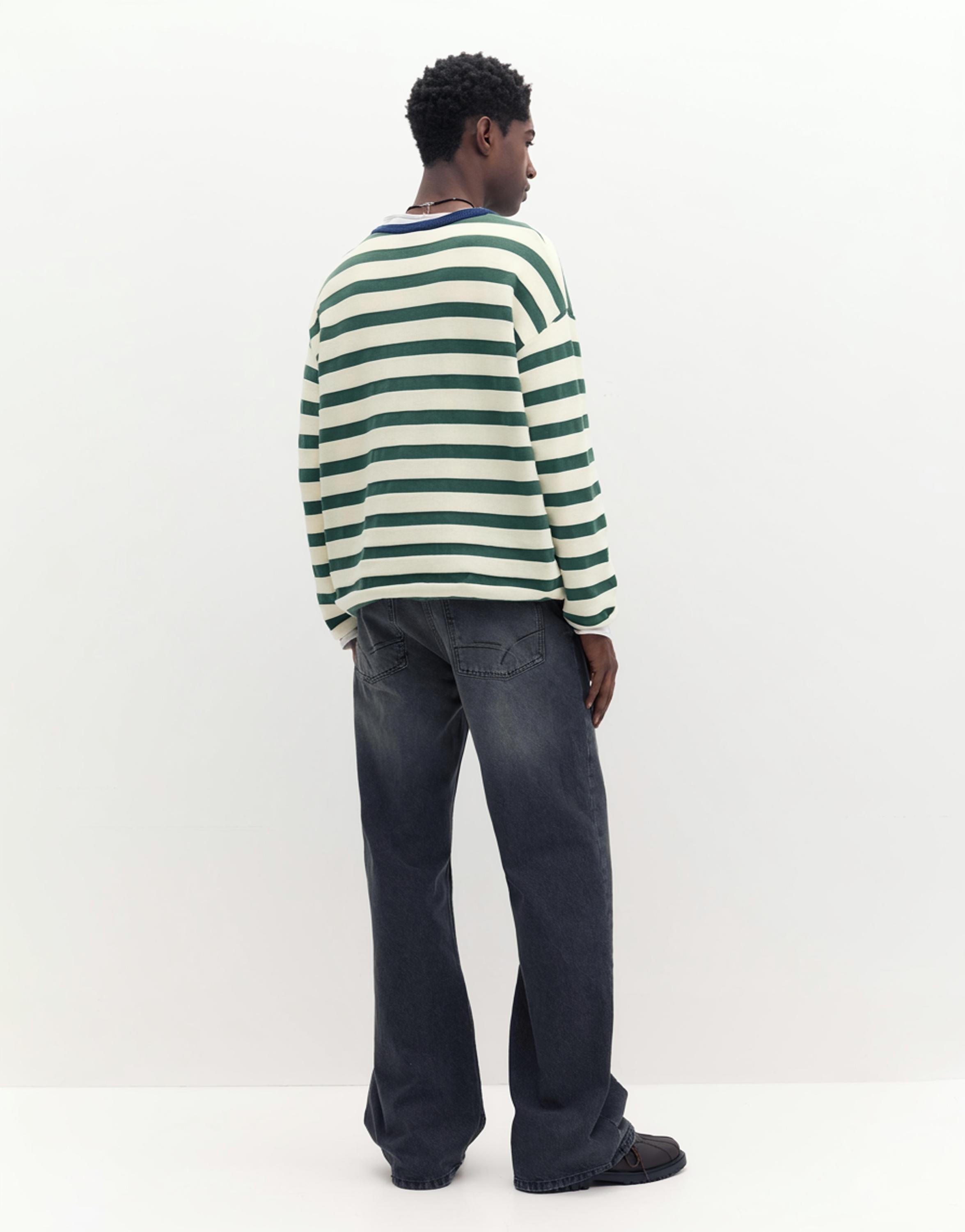 Çizgili örgü tişört - Görsel 15