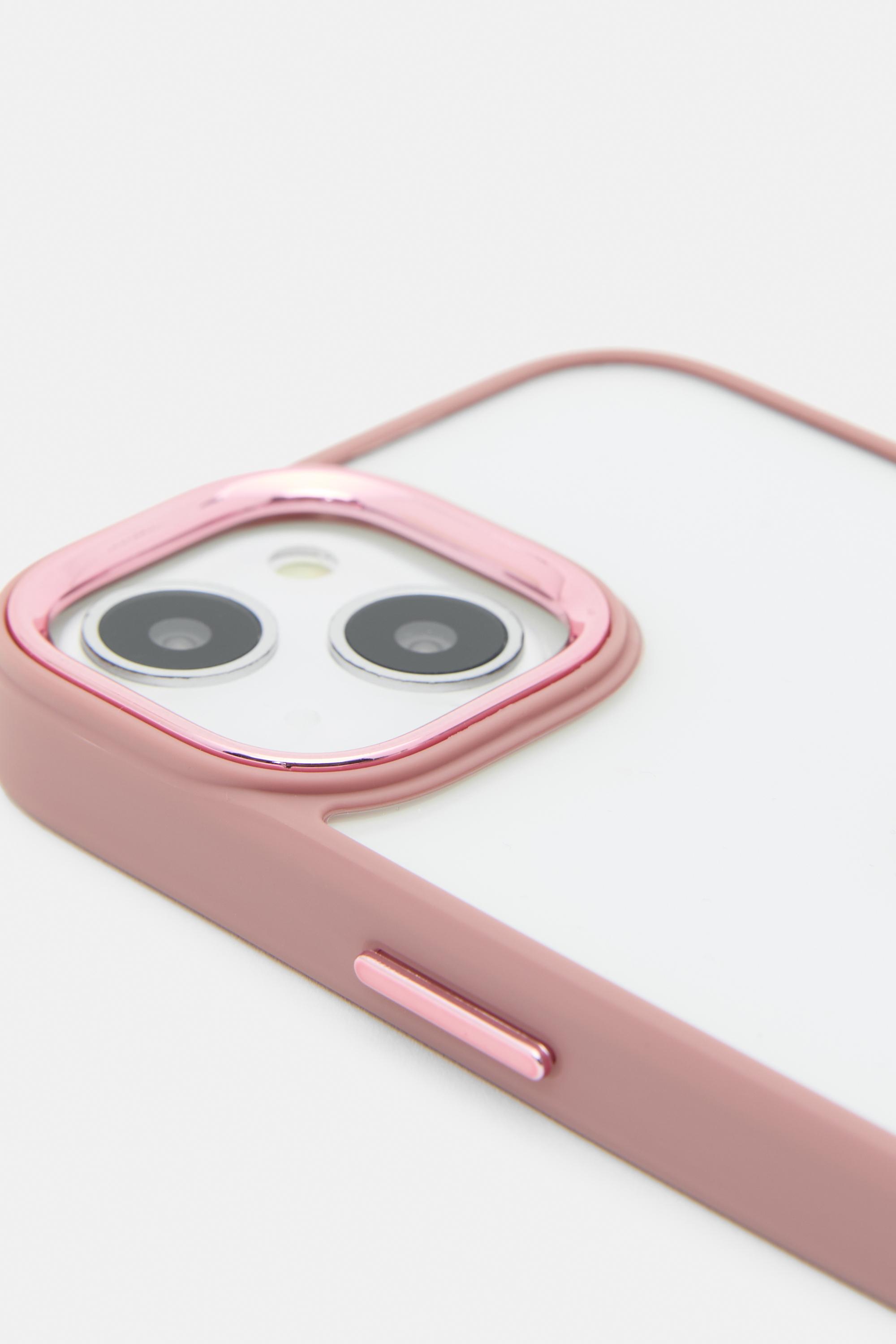iPhone case with contrast border — Off pink