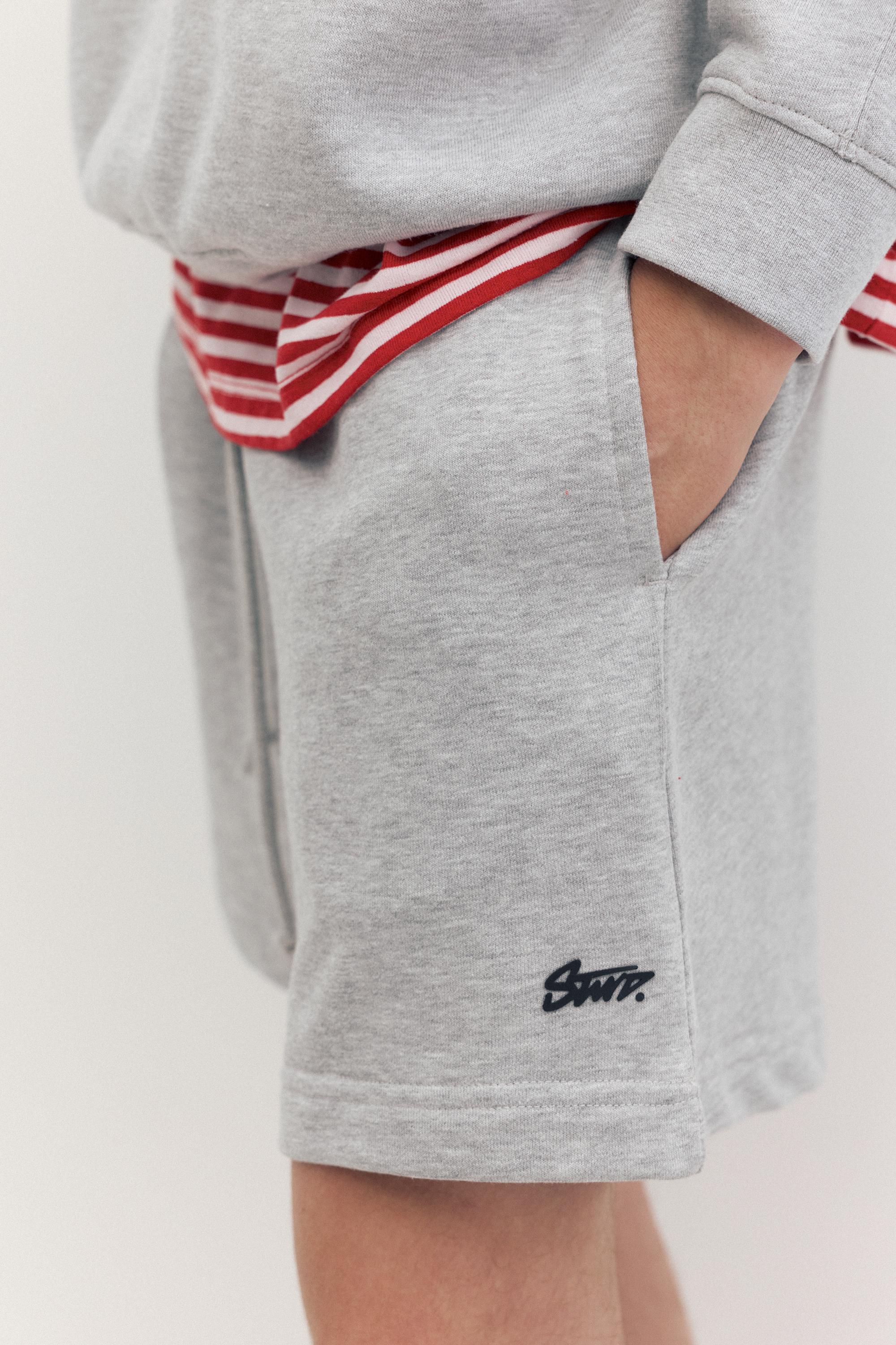 STWD jogger Bermuda shorts — Grey marl