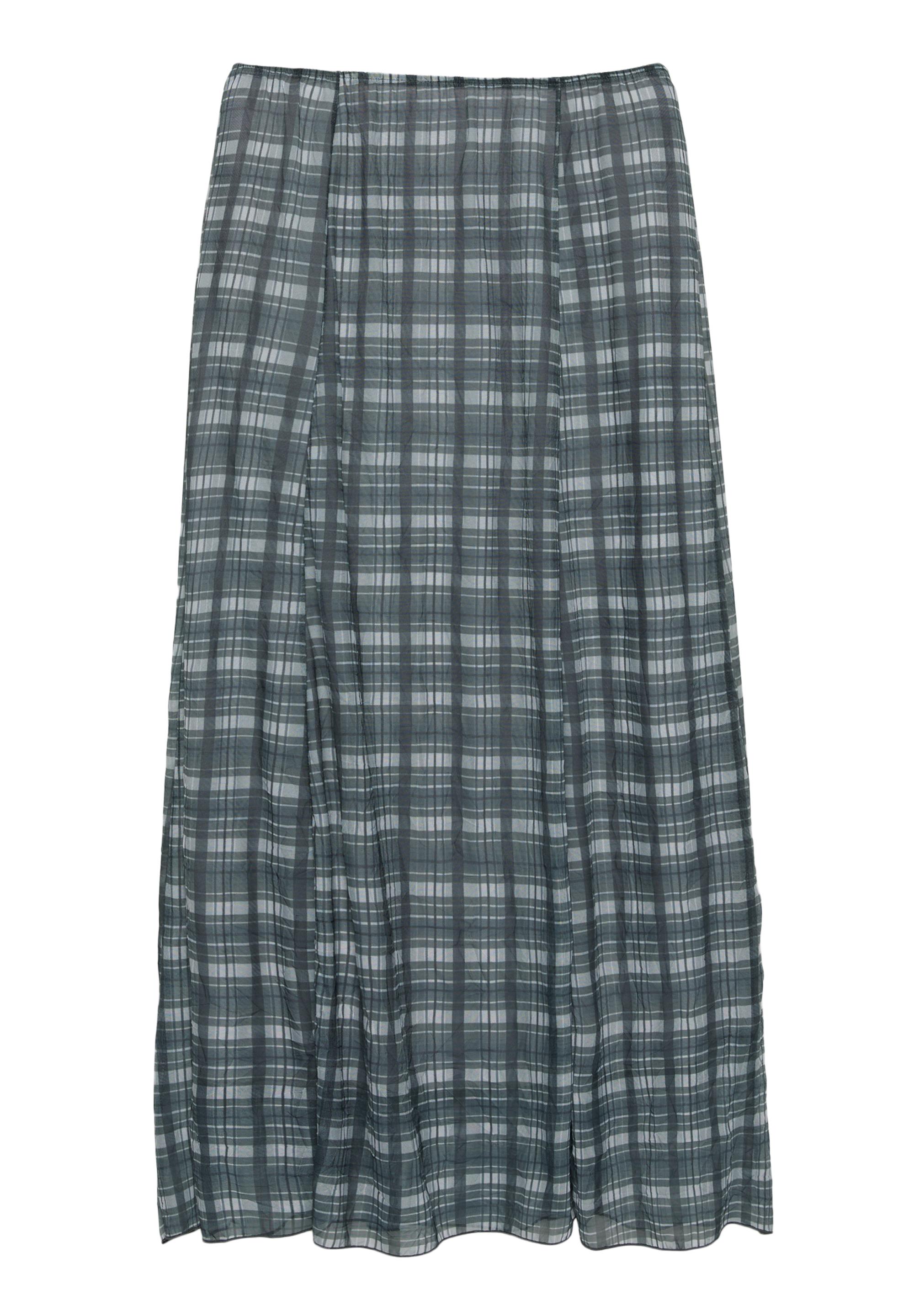 Kareli midi etek - Görsel 14