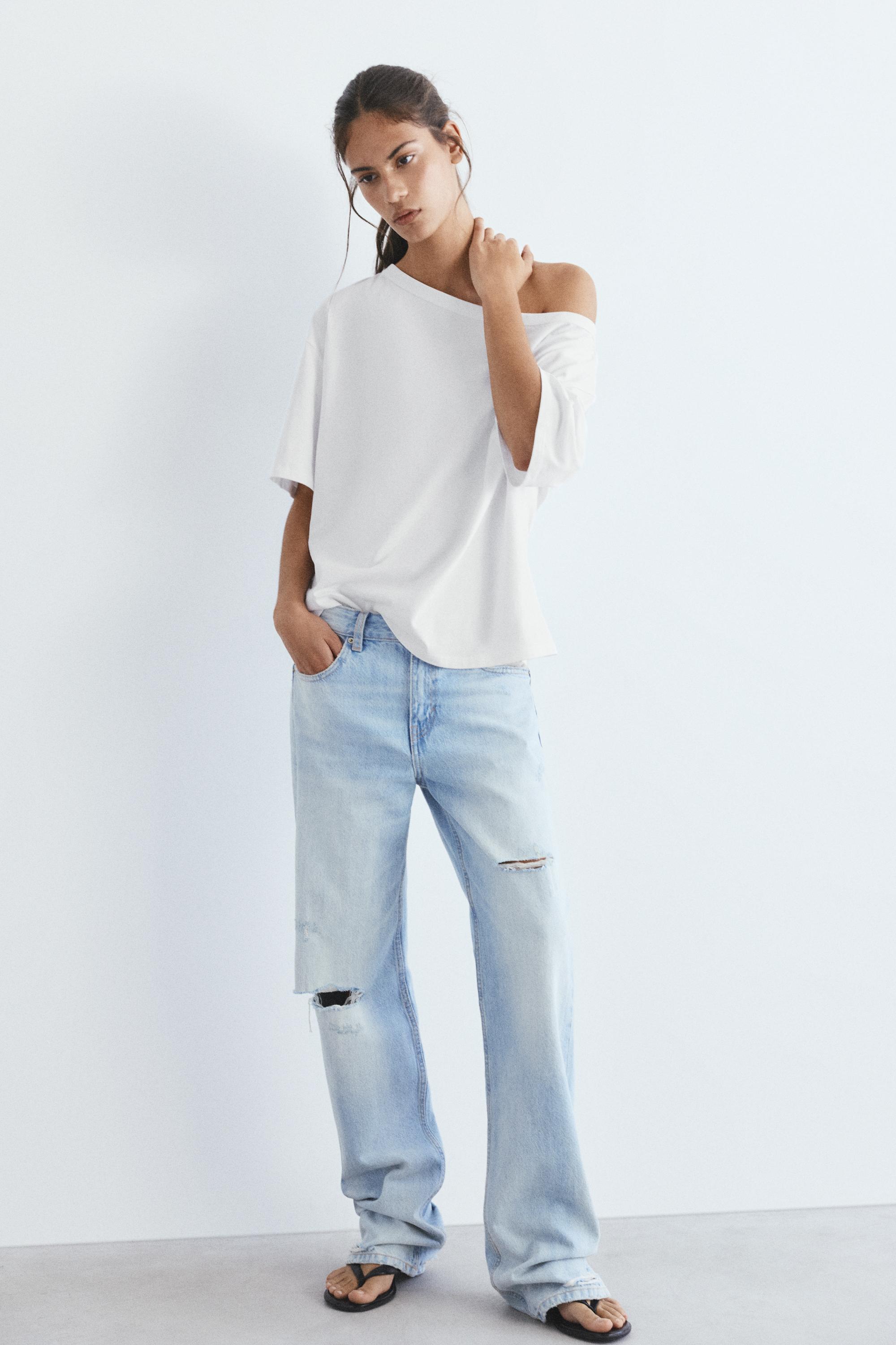 Asimetrik kısa kollu t-shirt - Görsel 23