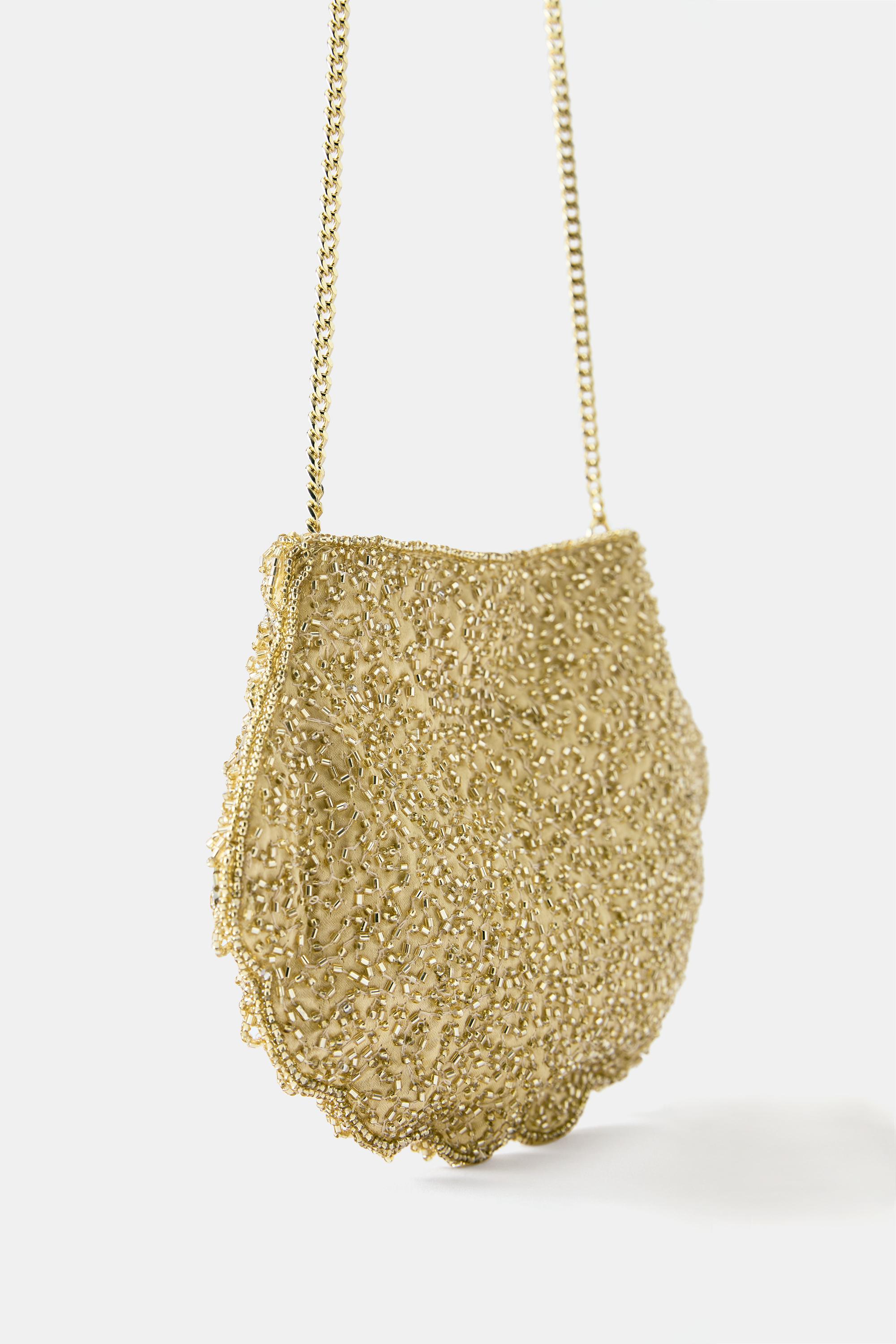 Beaded seashell bag — Gold