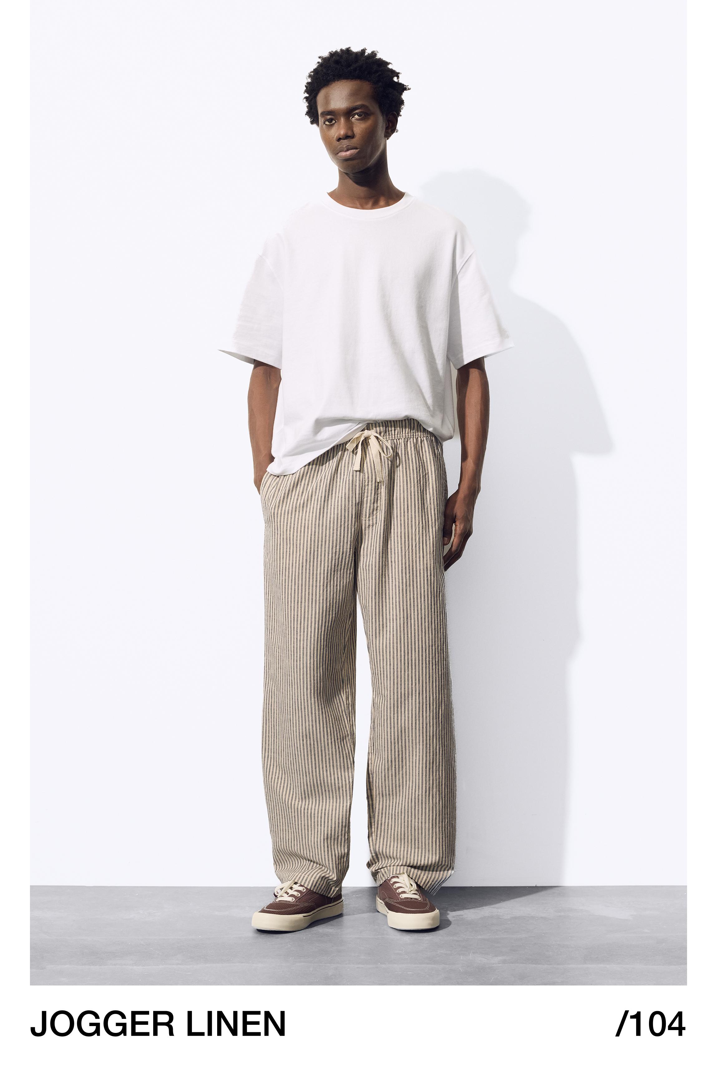 Rustik çizgili jogger pantolon - Görsel 20