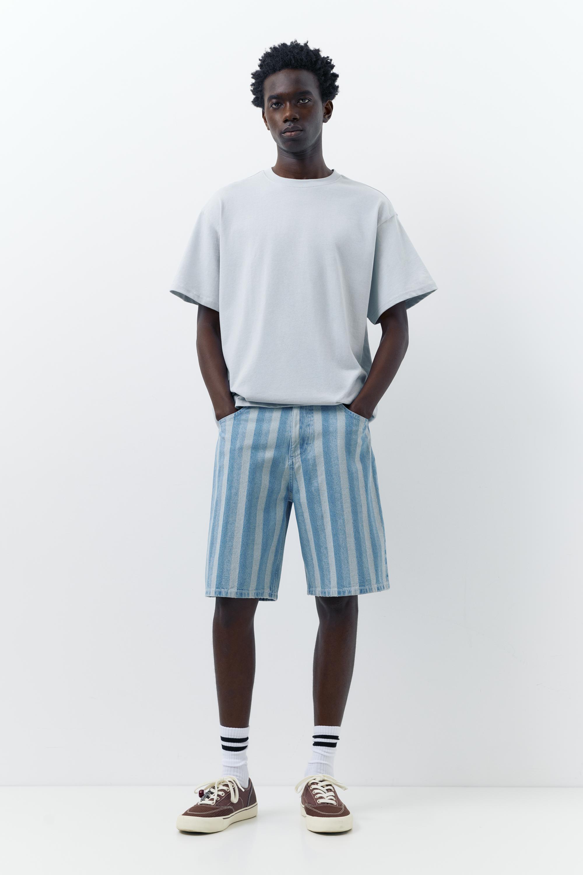 Baggy denim bermuda - Görsel 16