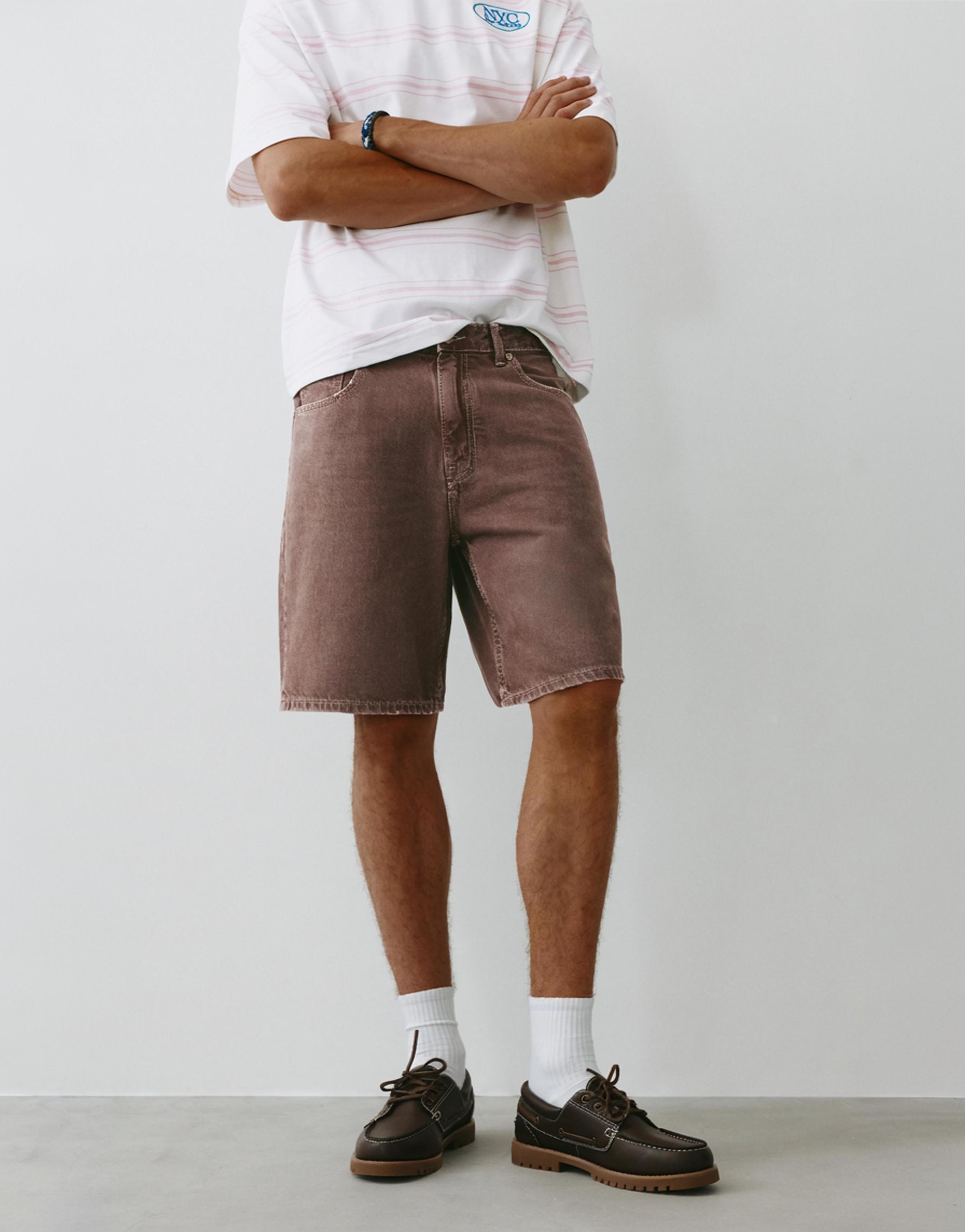 Standard denim Bermuda shorts — Brown