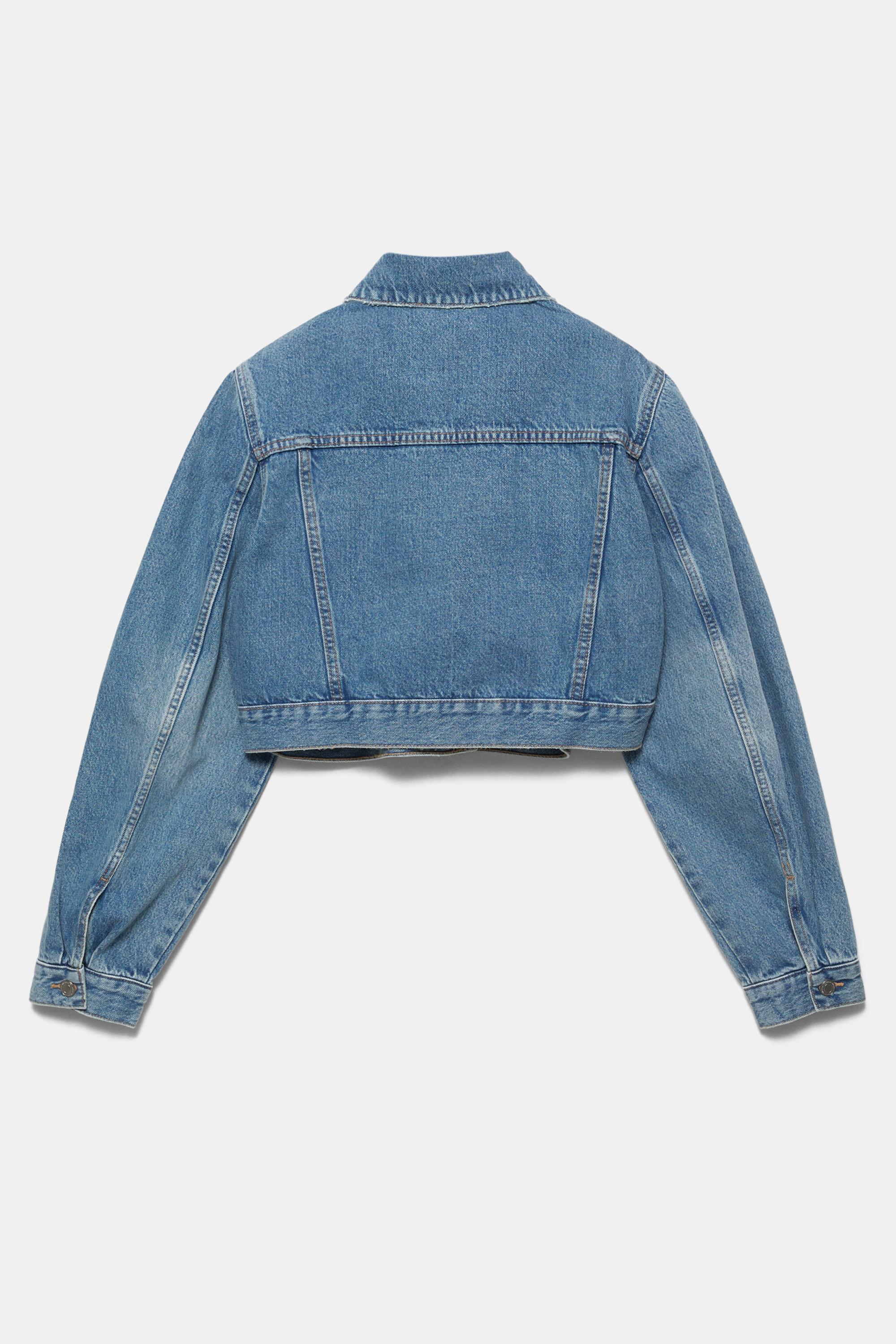 Cropped denim jacket — Medium blue