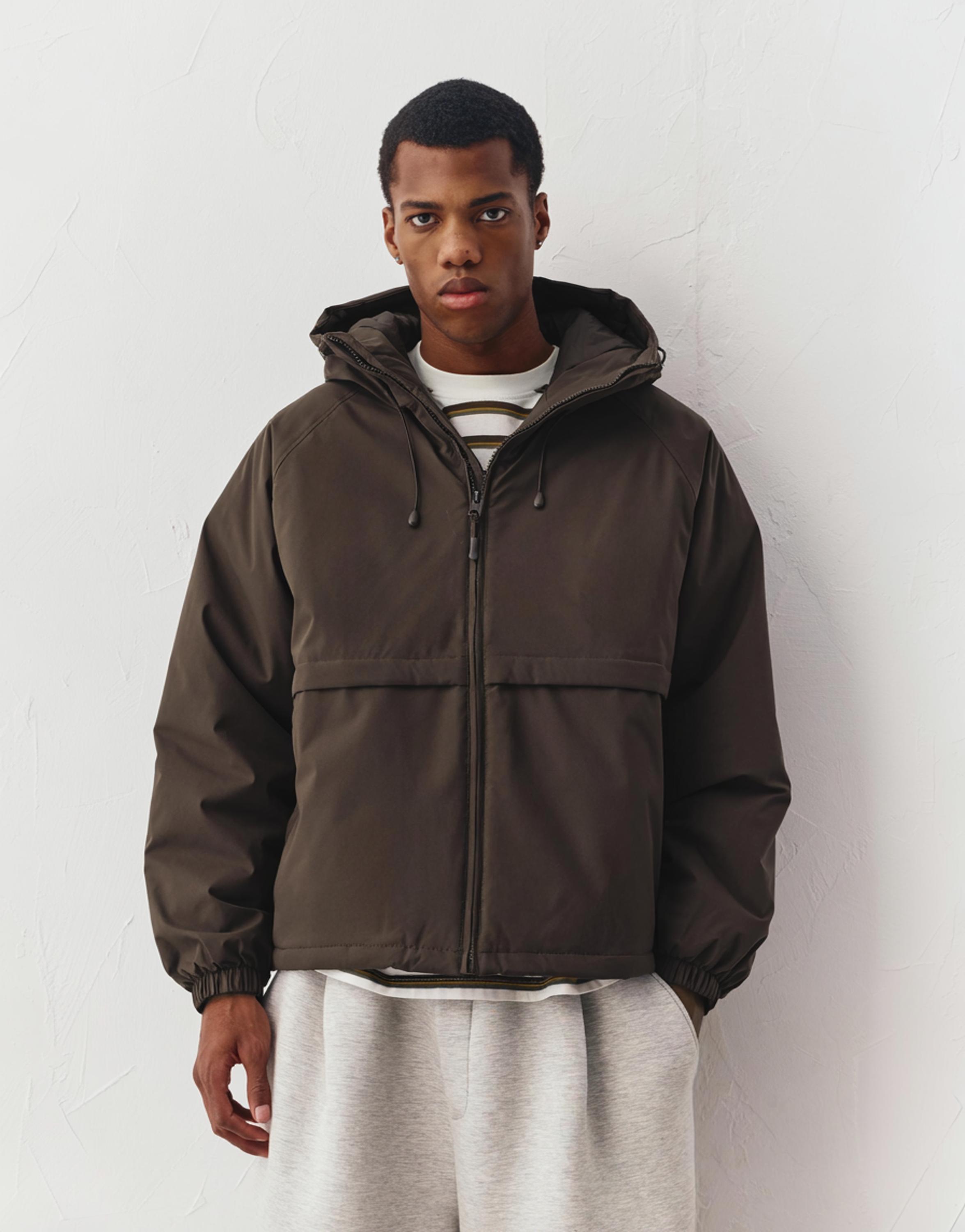 Dik yaka şişme mont - Görsel 6