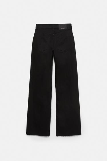 High-waist wide straight-leg jeans — Black marl 8