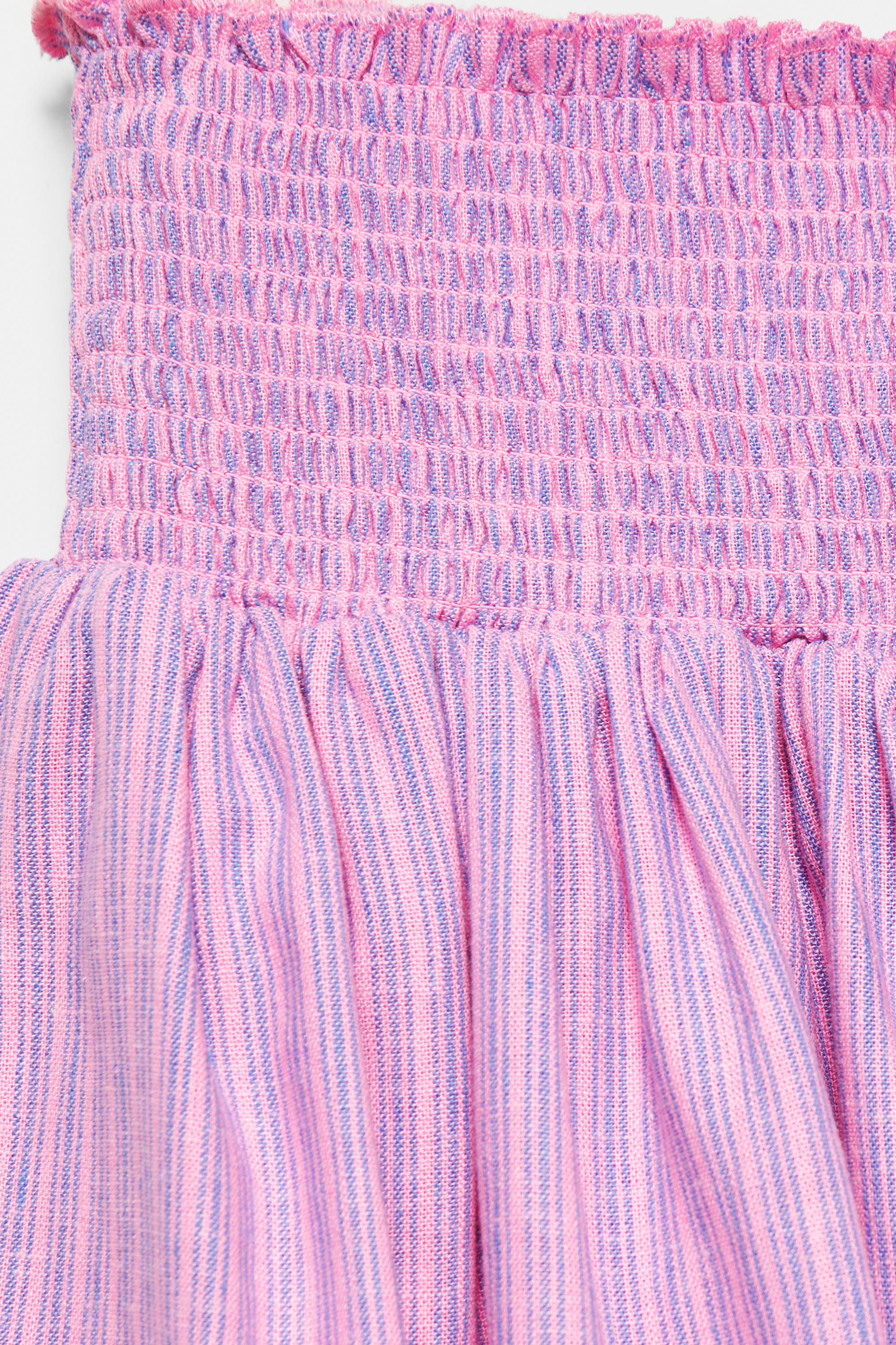 Striped linen blend mini skirt — Pink