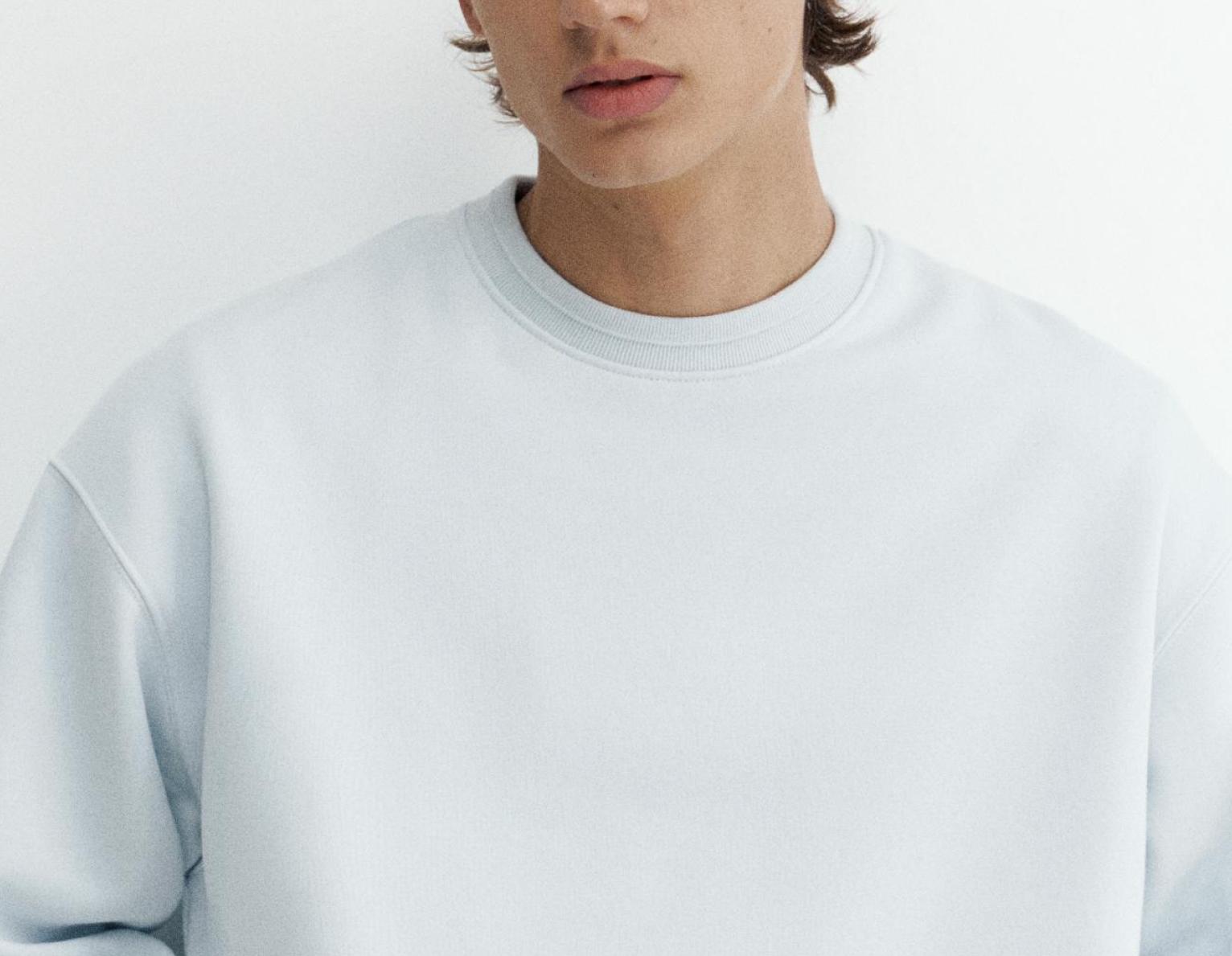 Relaxed fit round neck sweatshirt — Sky blue