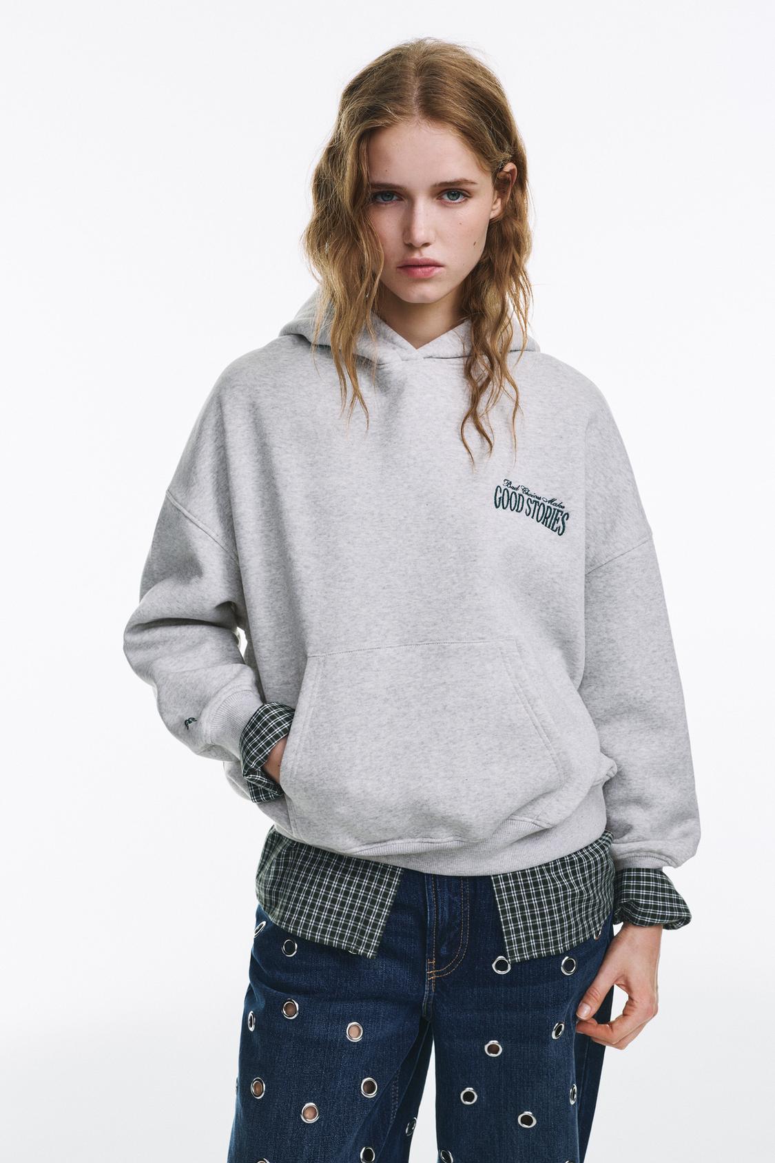 Sweat à Capuche Pour Femme Bleu