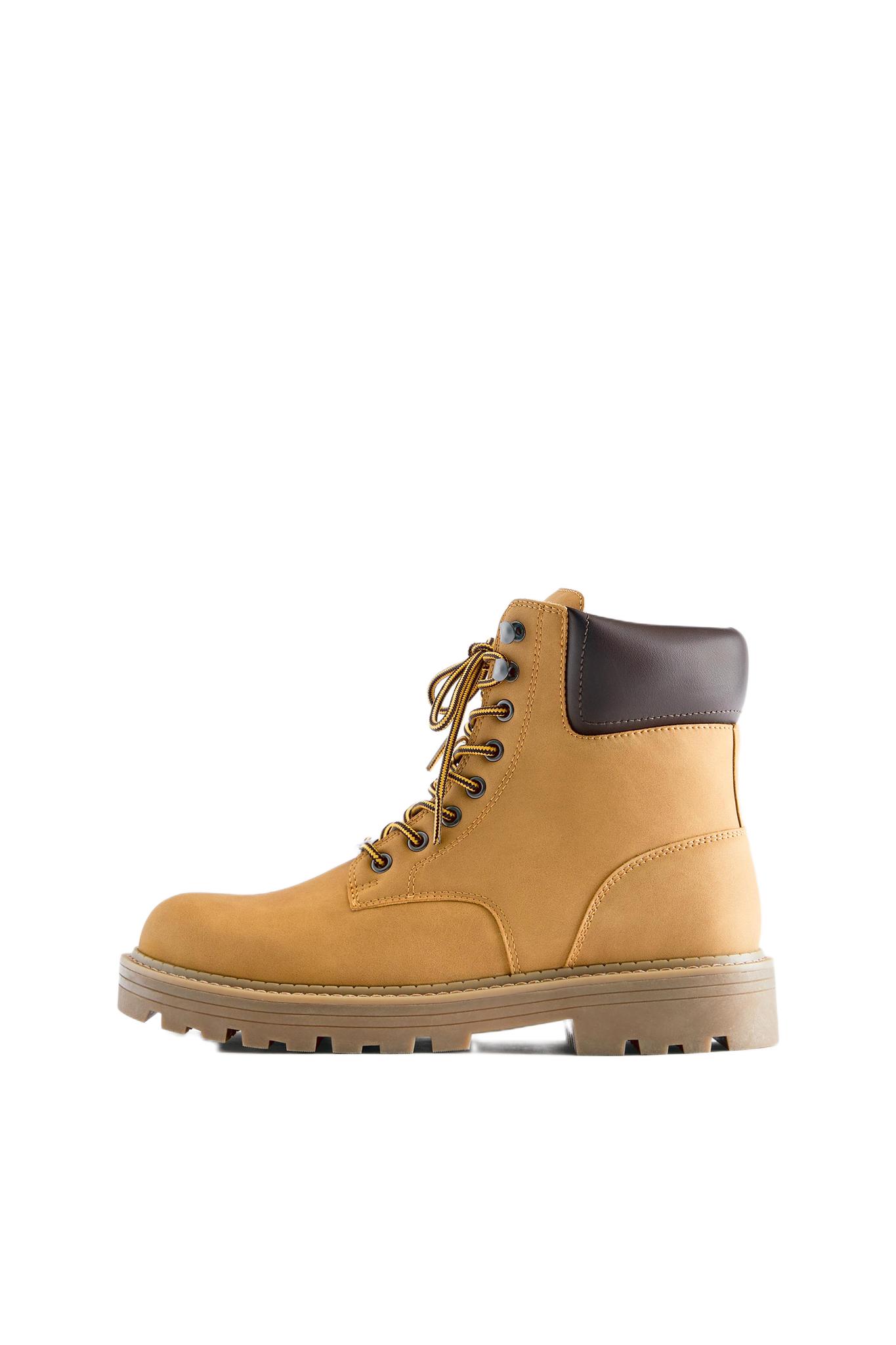 Lace-up boots with detail — Mustard