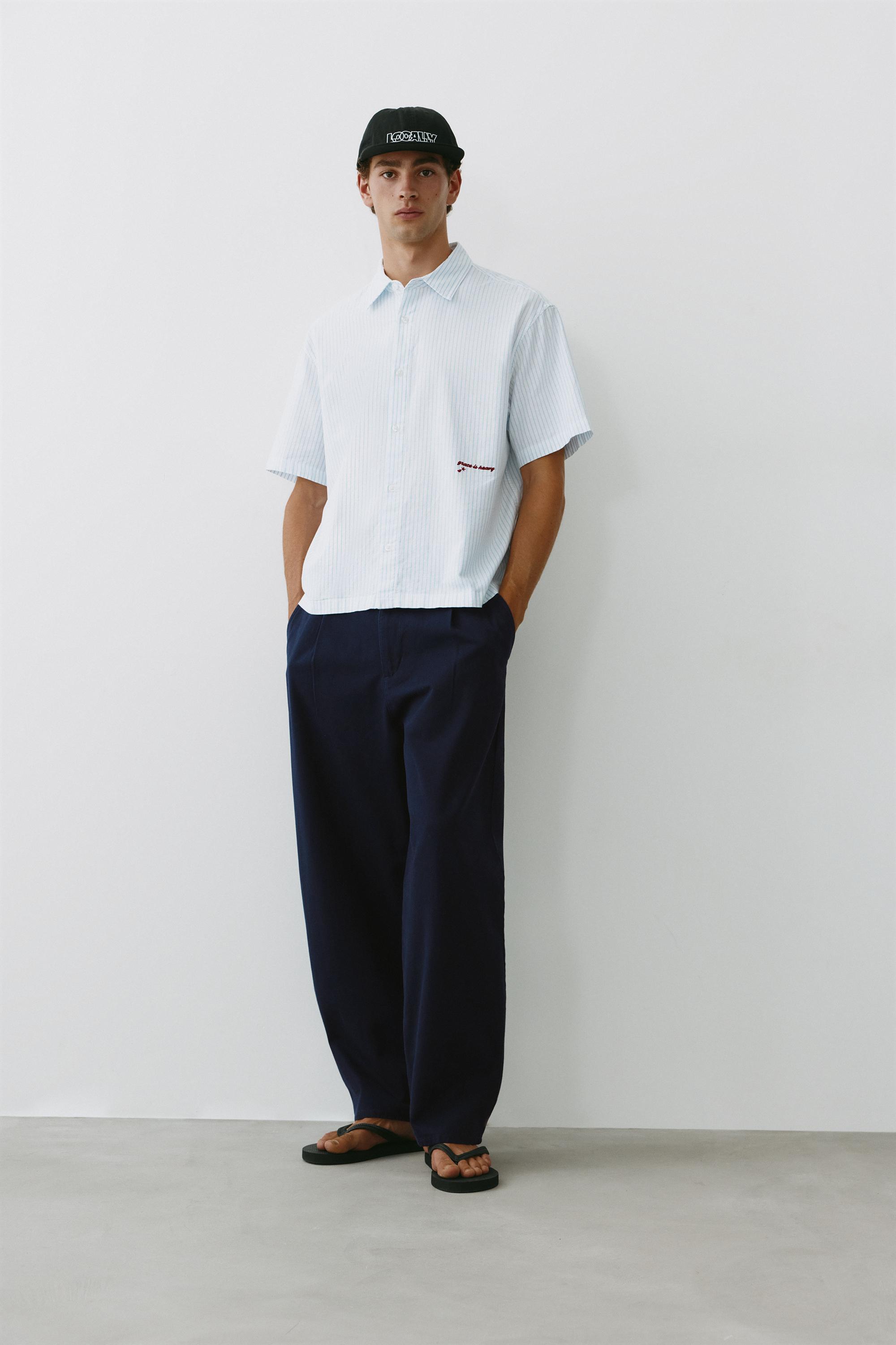 Baggy darted chinos — Navy