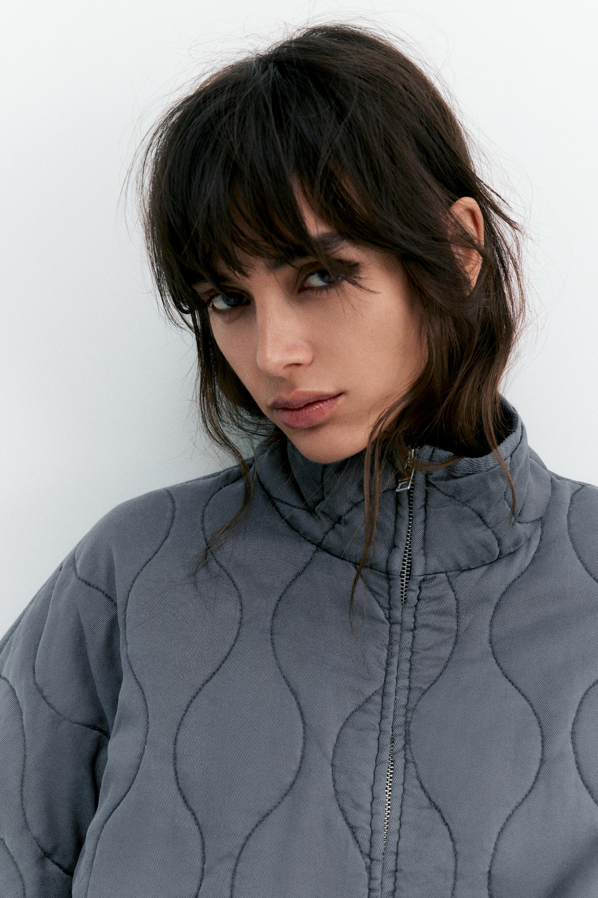 Dik yaka şişme mont - Görsel 10