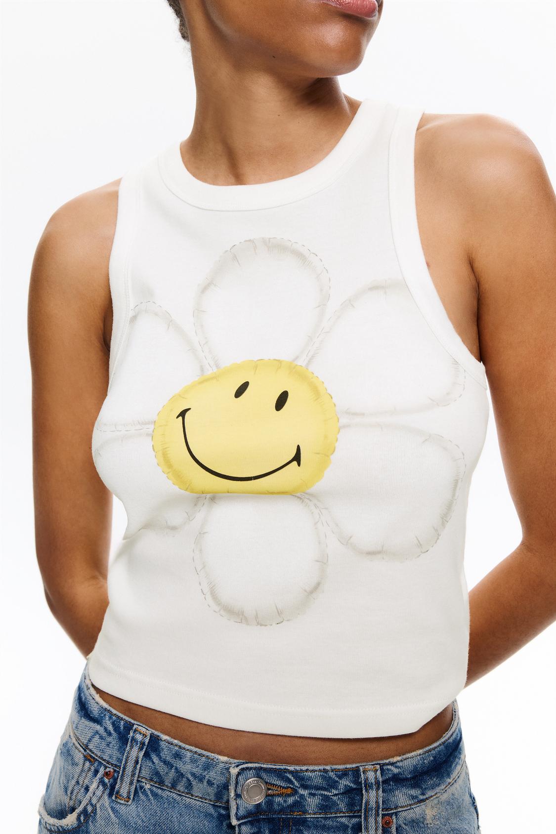 Pull Bear Smiley Smiley Flower Tank Top Pull&bear