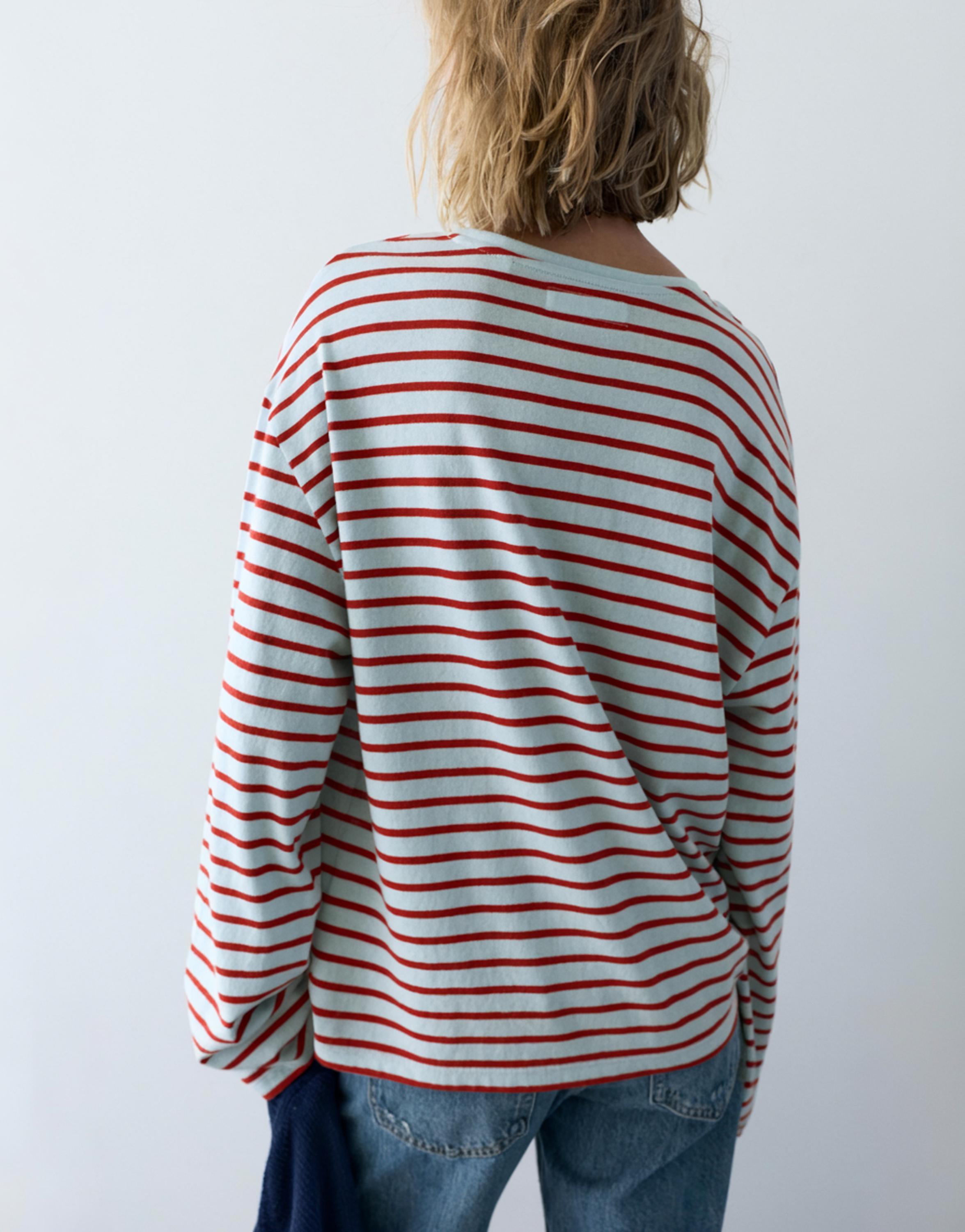 Çizgili uzun kollu t-shirt - Görsel 6