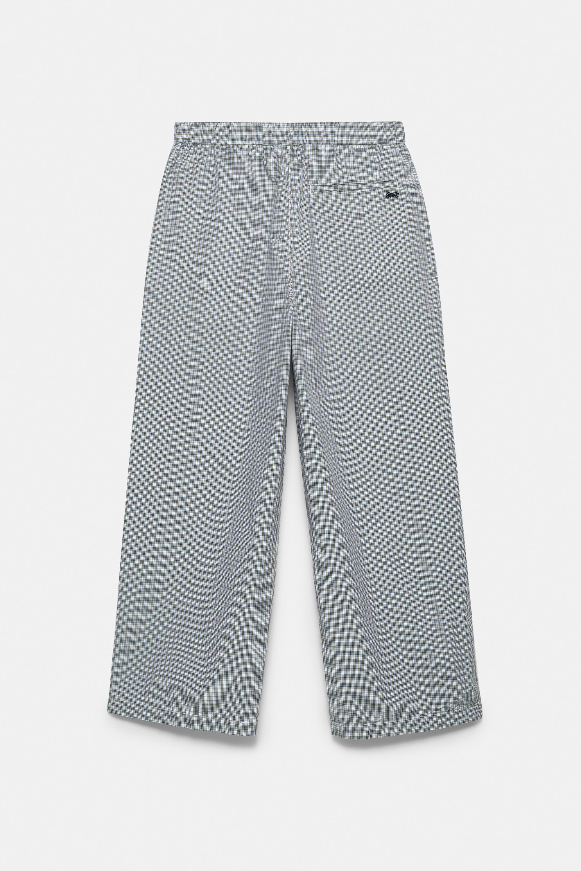 Checked jogging trousers — Blue/White