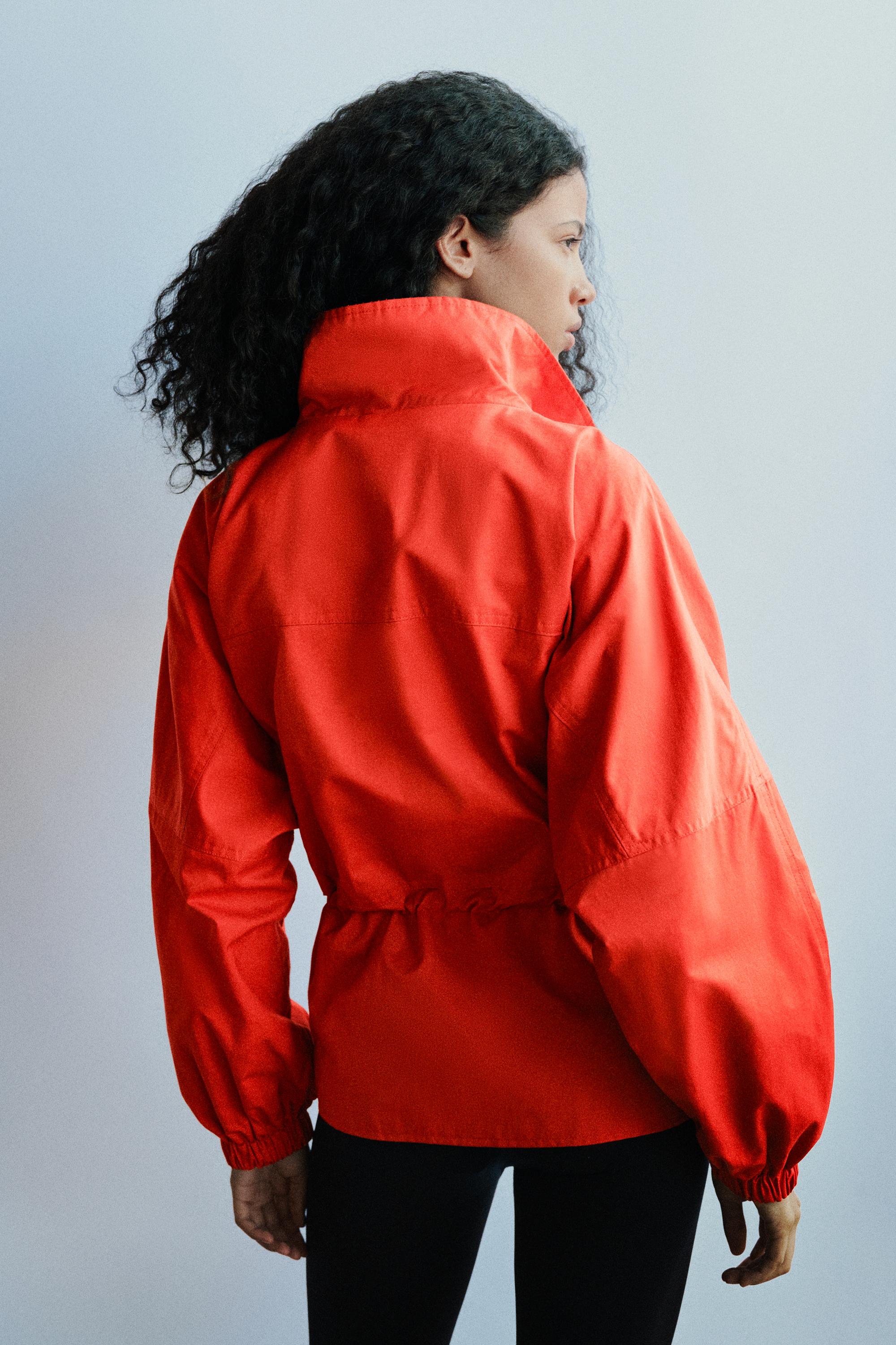 Drawstring waist jacket — Red
