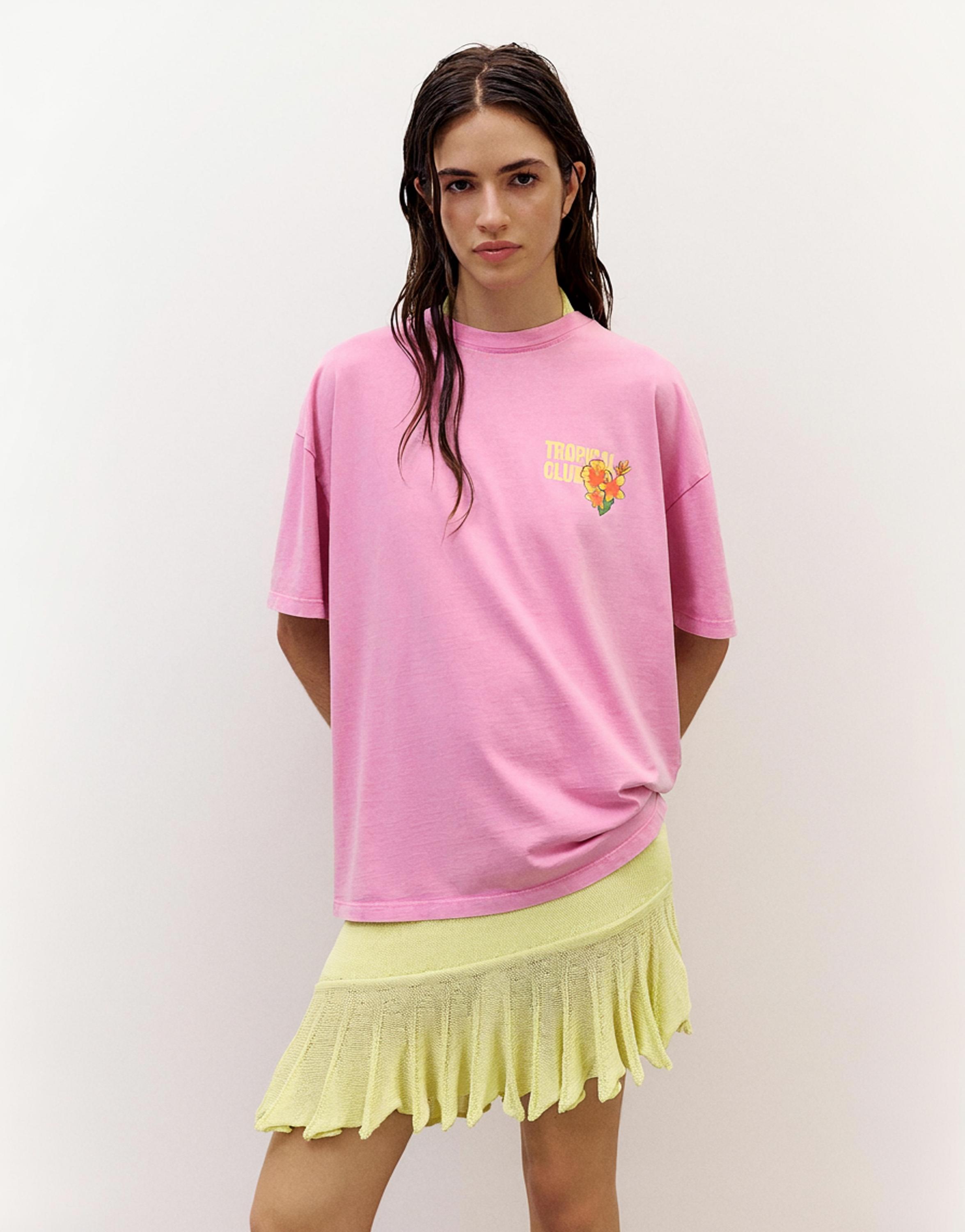 Botafogo Beach oversize T-shirt — Medium pink