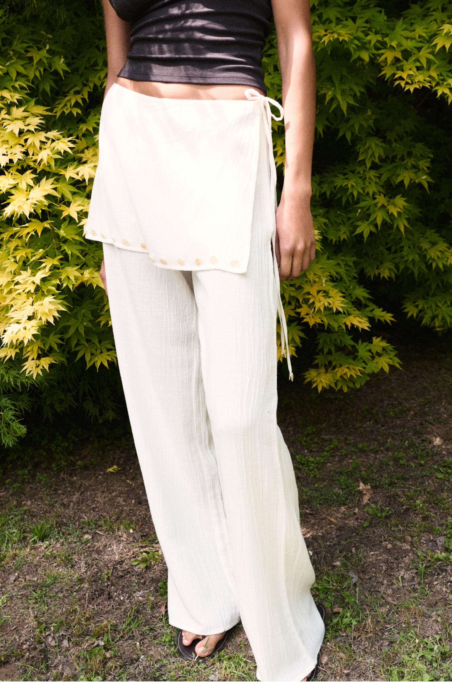 Flowy sarong trousers — Vanilla