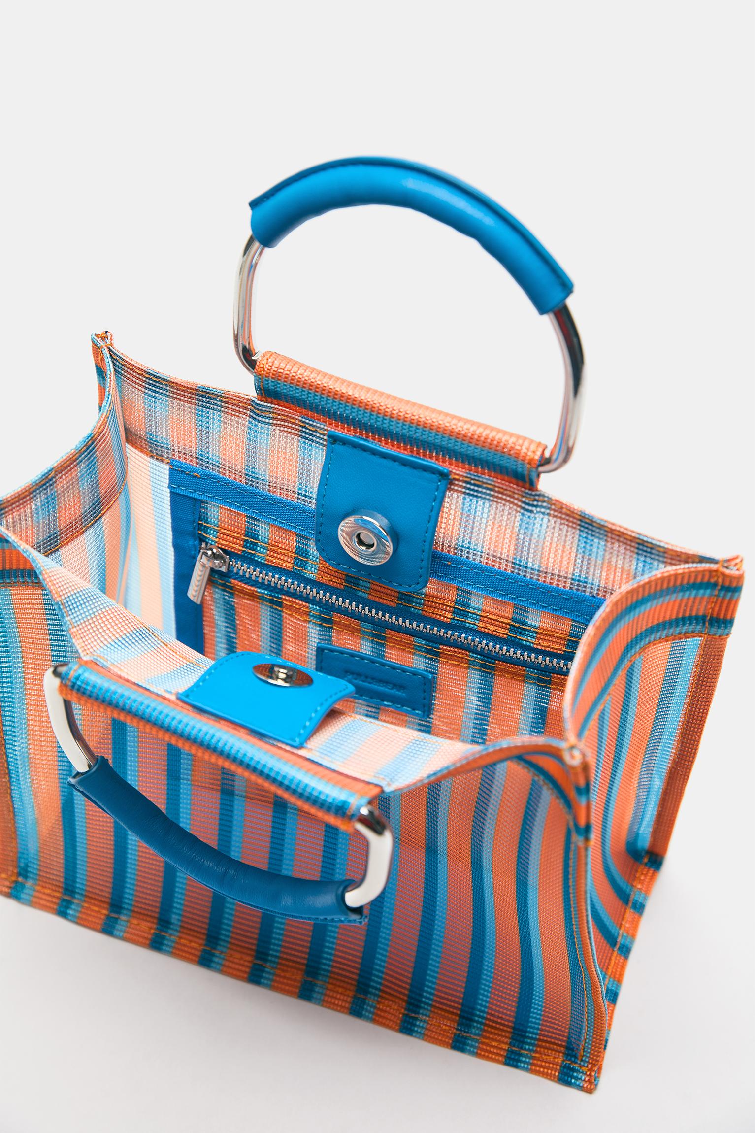Striped handbag — Orange