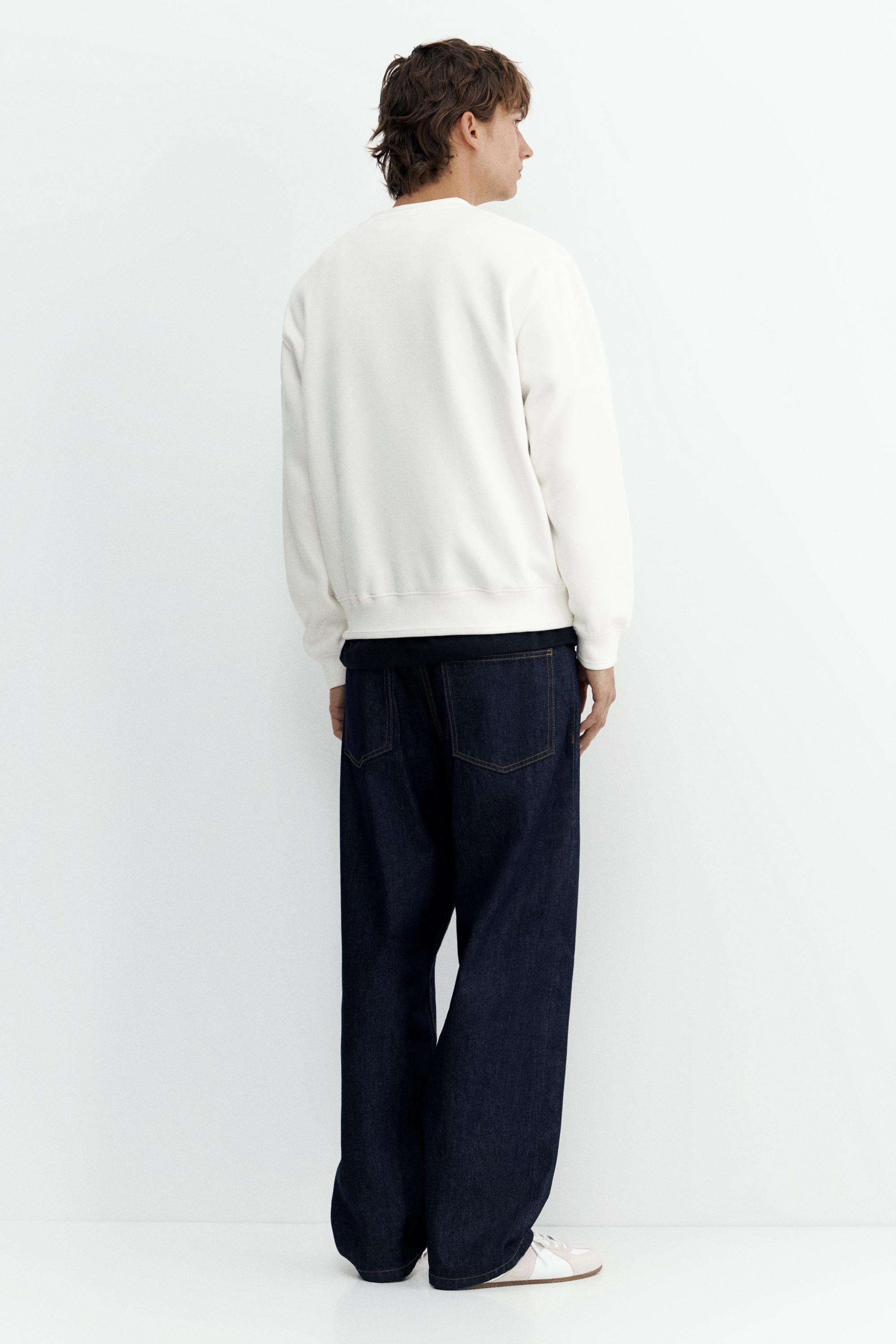 Relaxed fit round neck sweatshirt — Off white