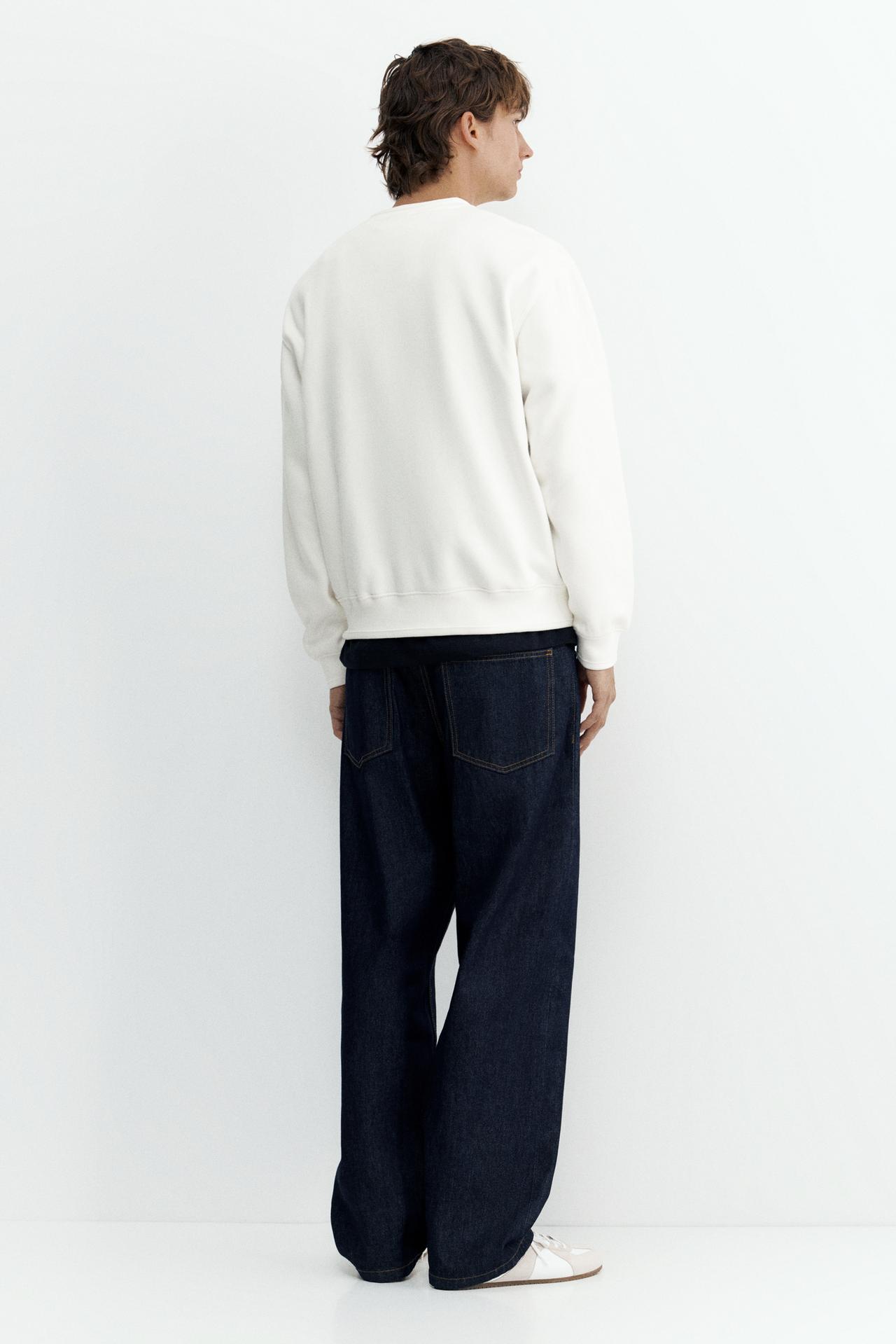 Relaxed fit round neck sweatshirt — Off white