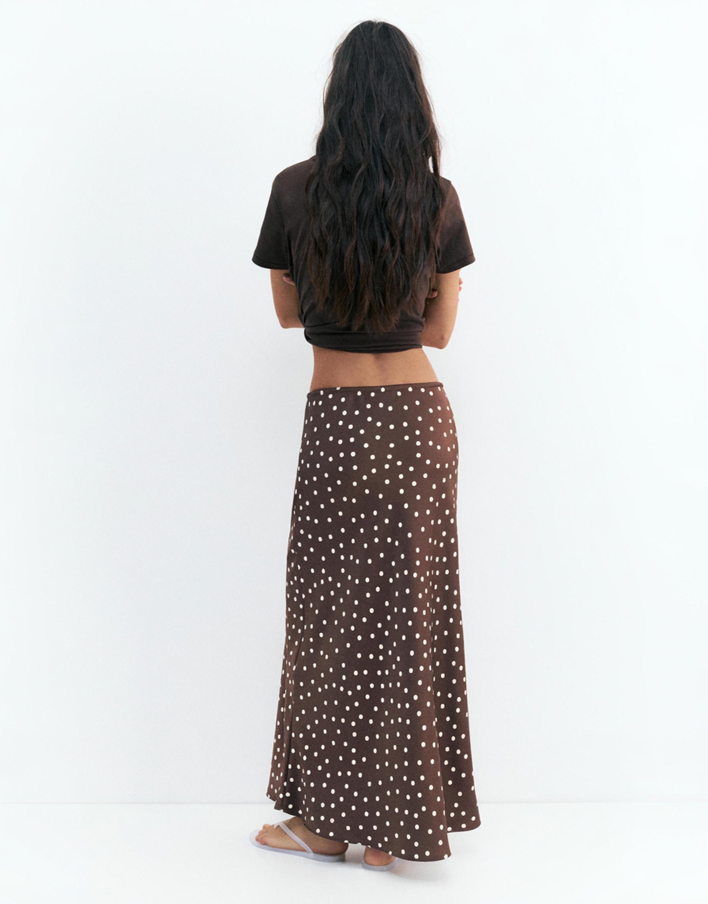 Satin midi skirt — Print 1