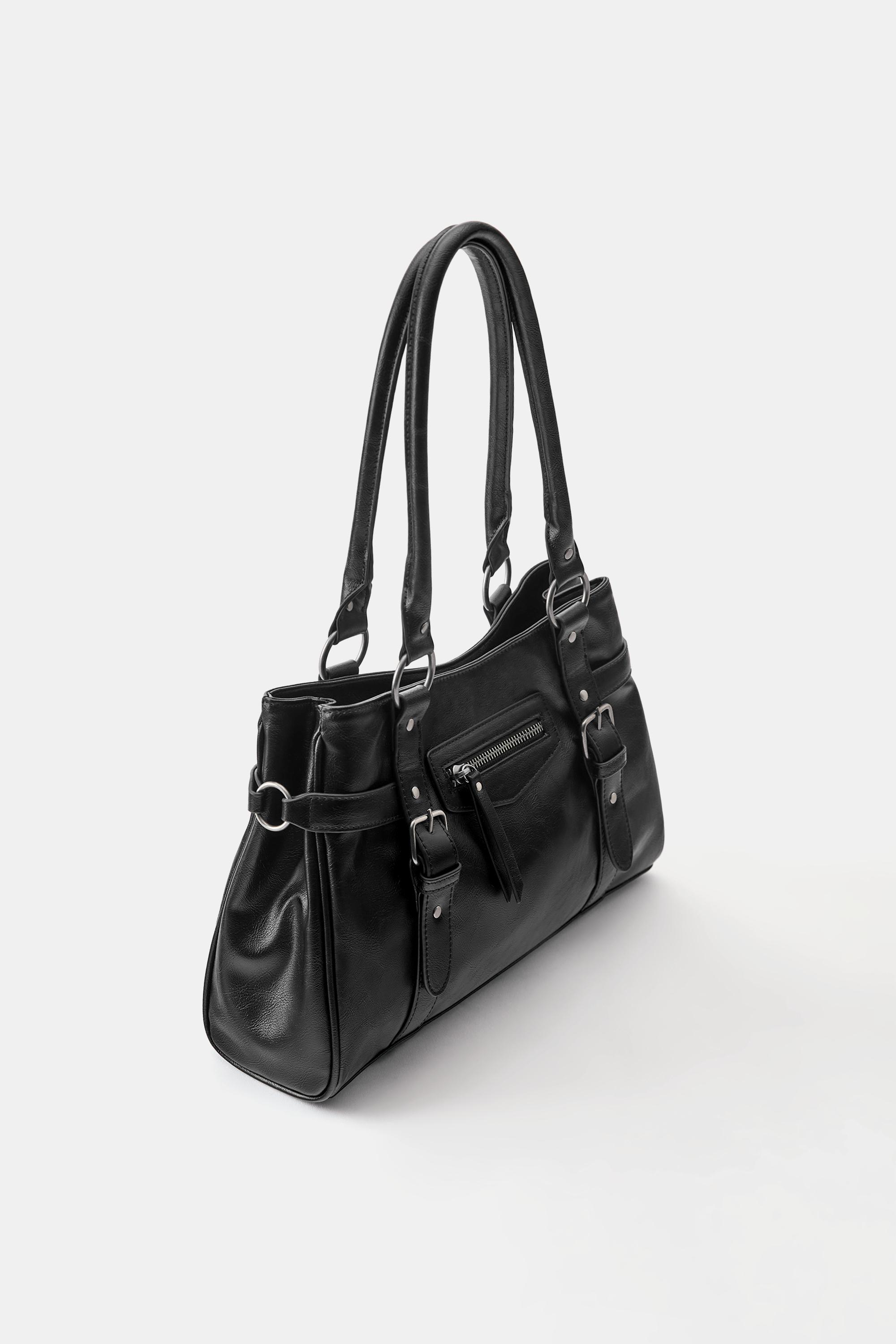 Buckled shopper bag — Black