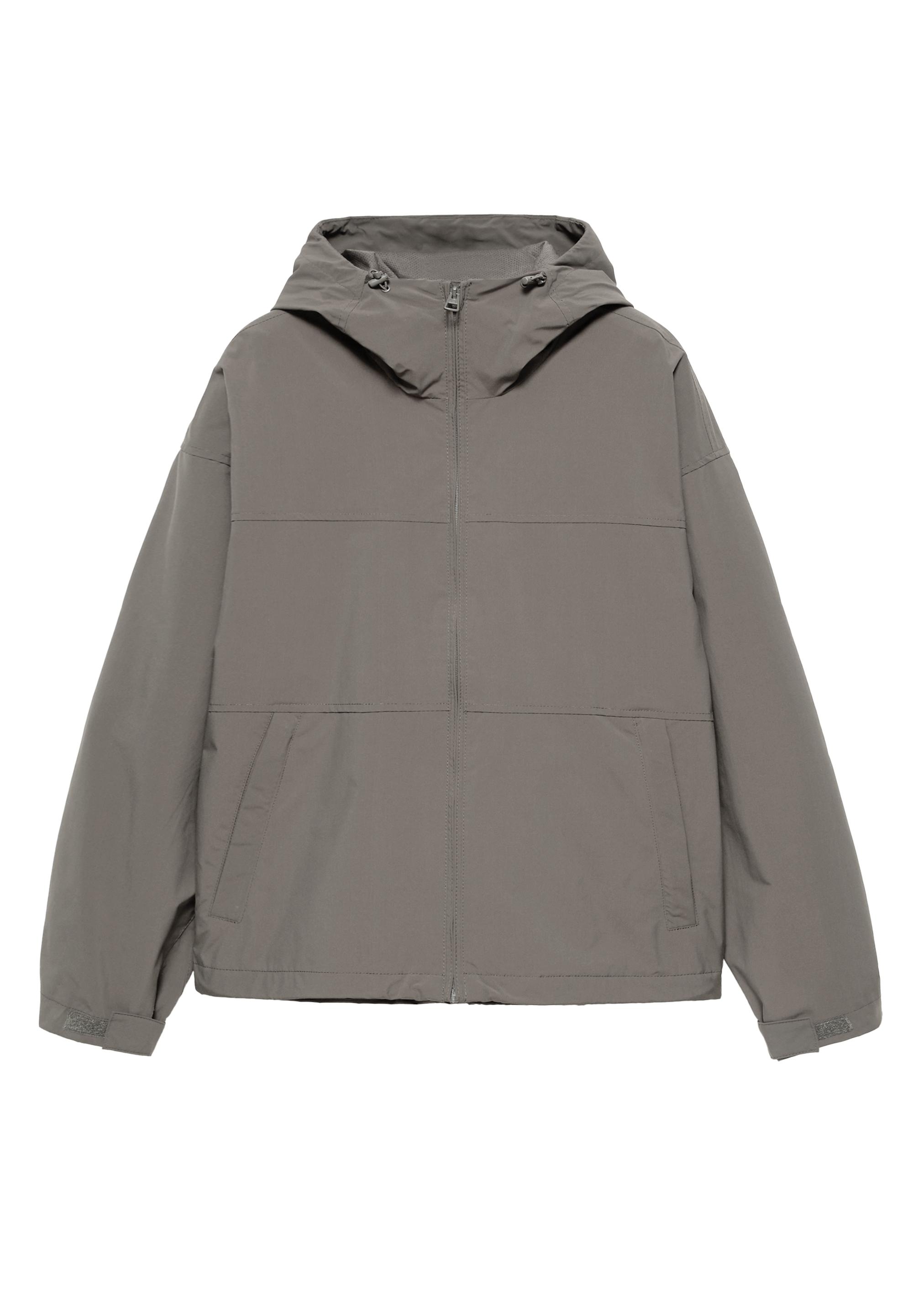 Lightweight hooded raincoat — Anthracite grey