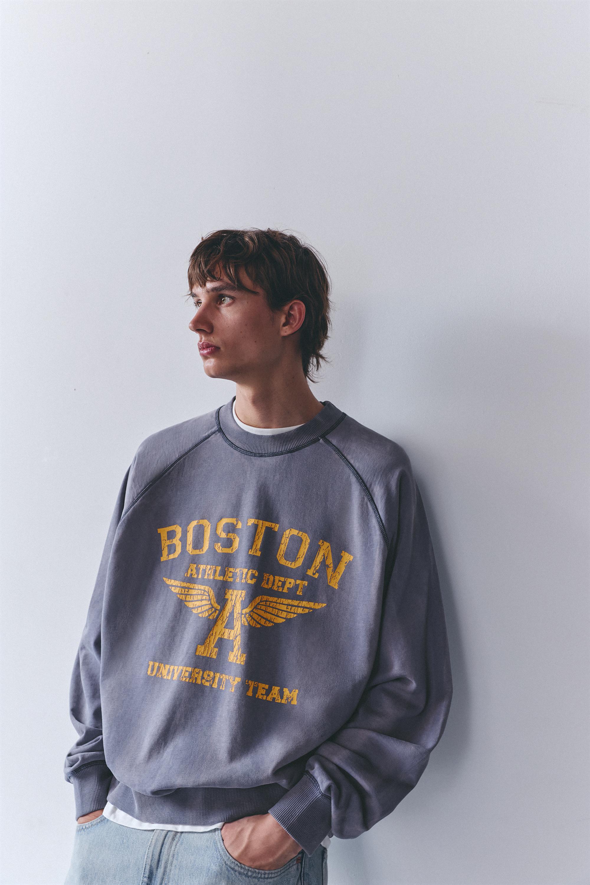 Boston round neck sweatshirt — Blue