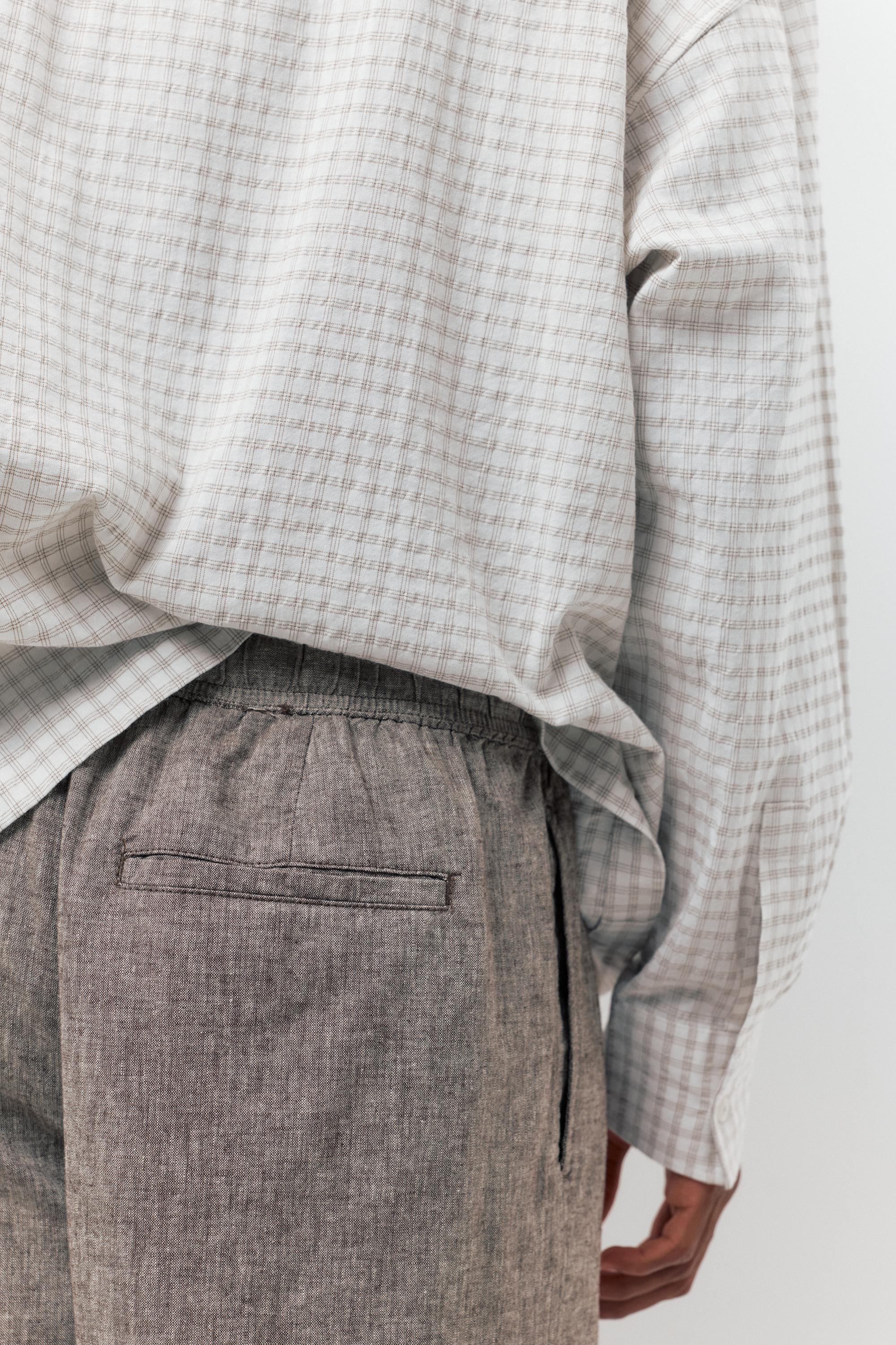 Linen blend jogger trousers — Chocolate