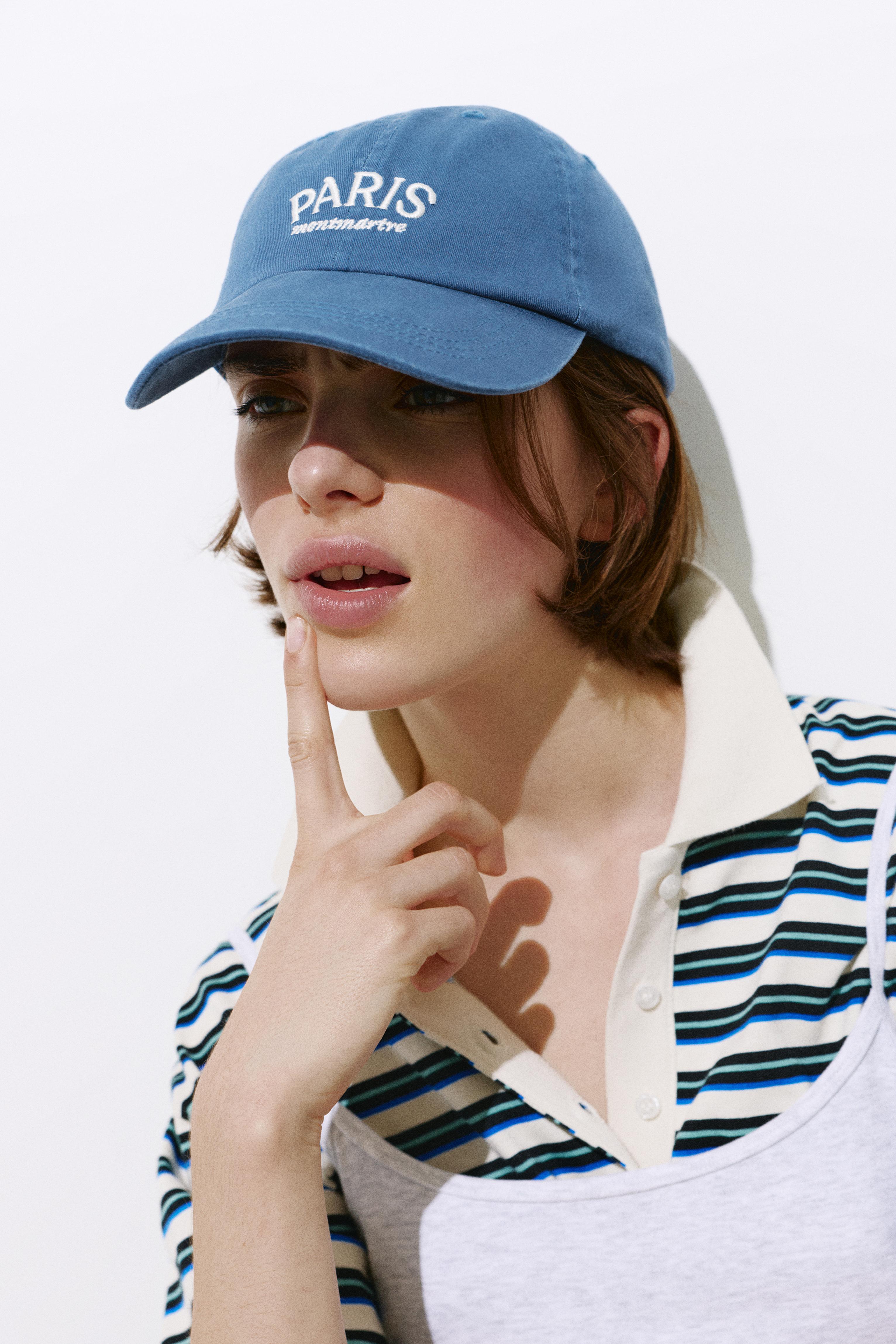 Embroidered Paris cap — Blue