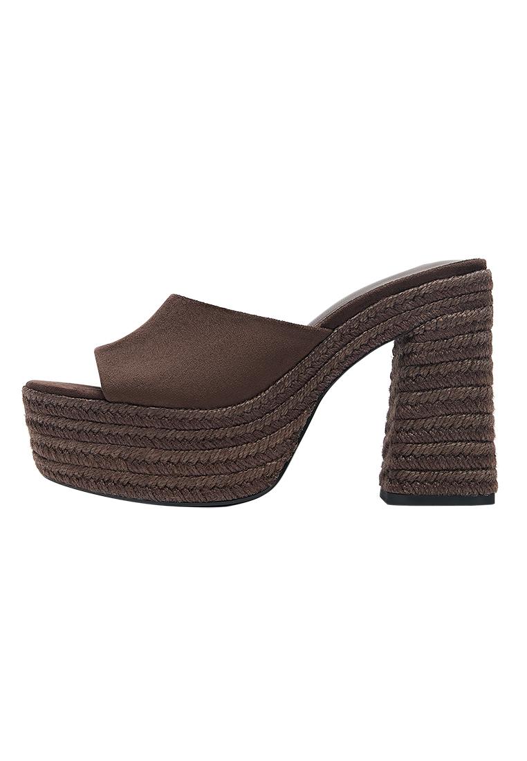 Jute platform clogs — Brown