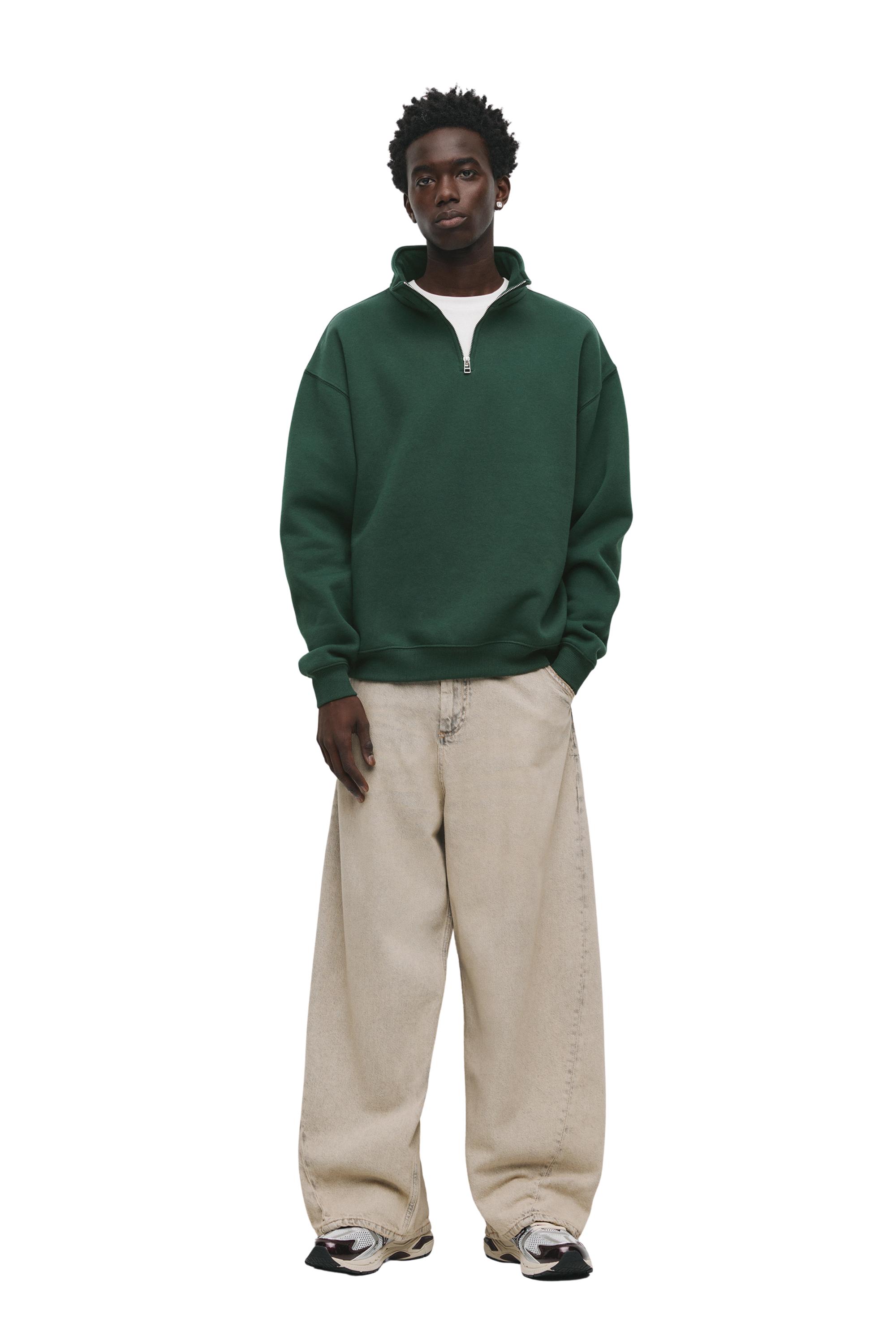 Fermuarlı dik yaka basic sweatshirt - Görsel 43