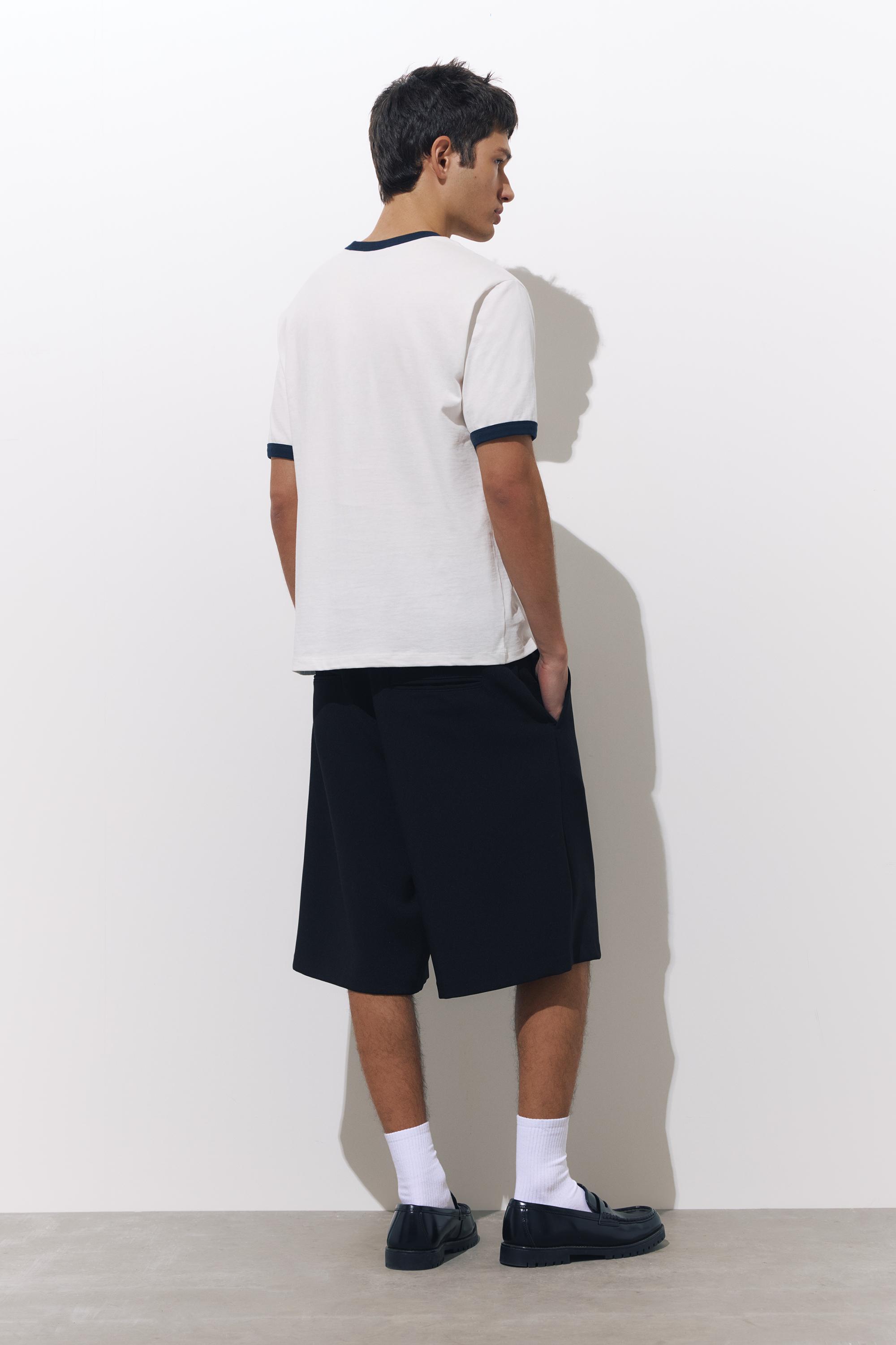 Kontrast ribana tişört - Görsel 25