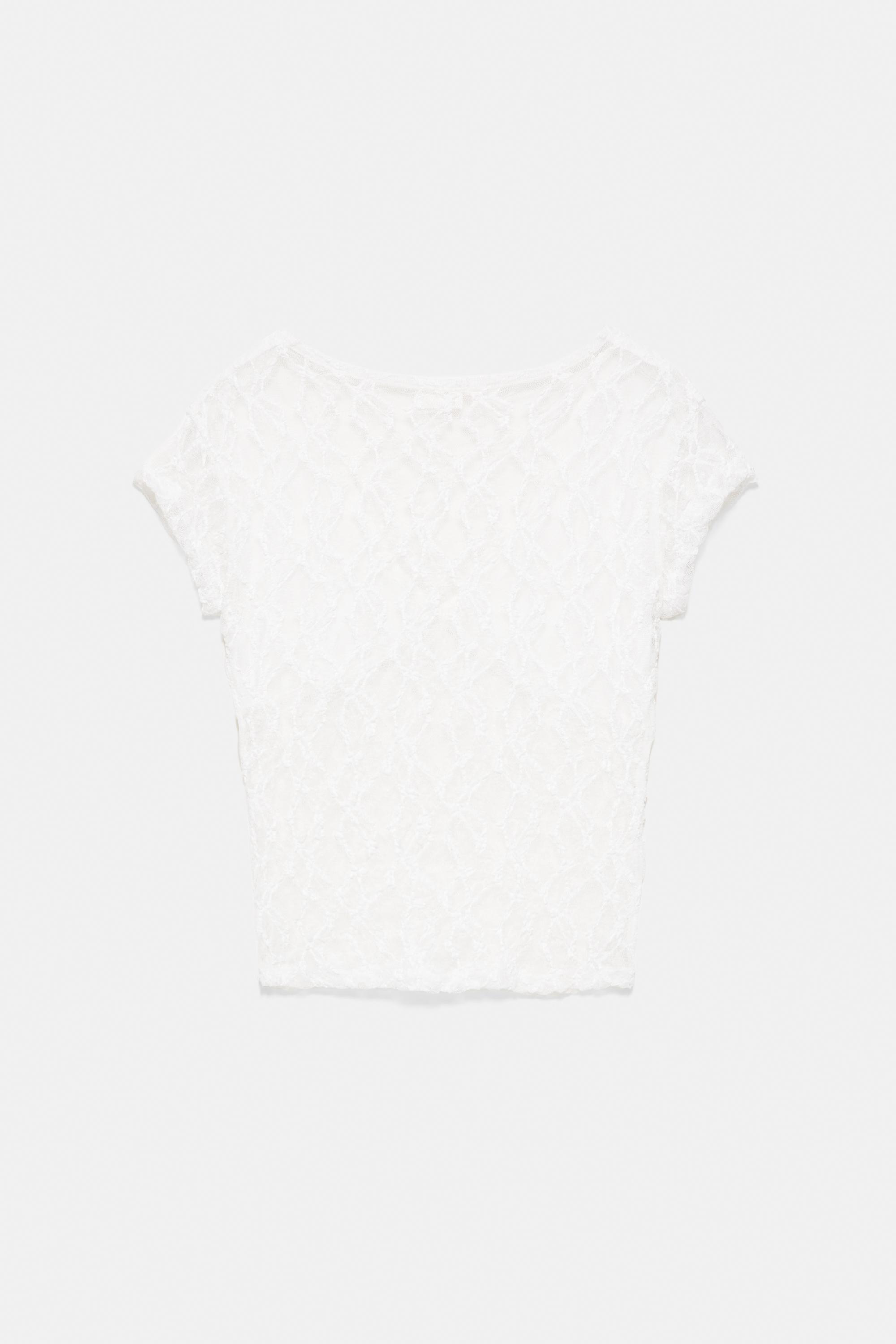 Studded lace T-shirt — White