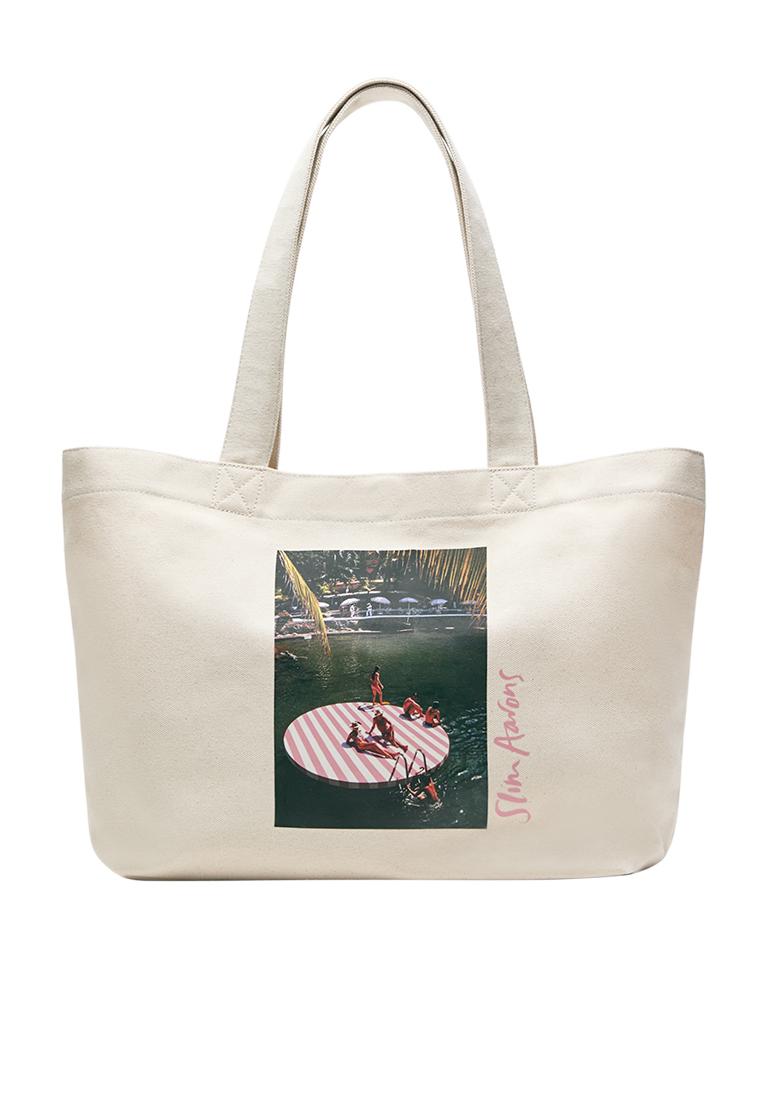 Slim Aarons tote bag — Ecru