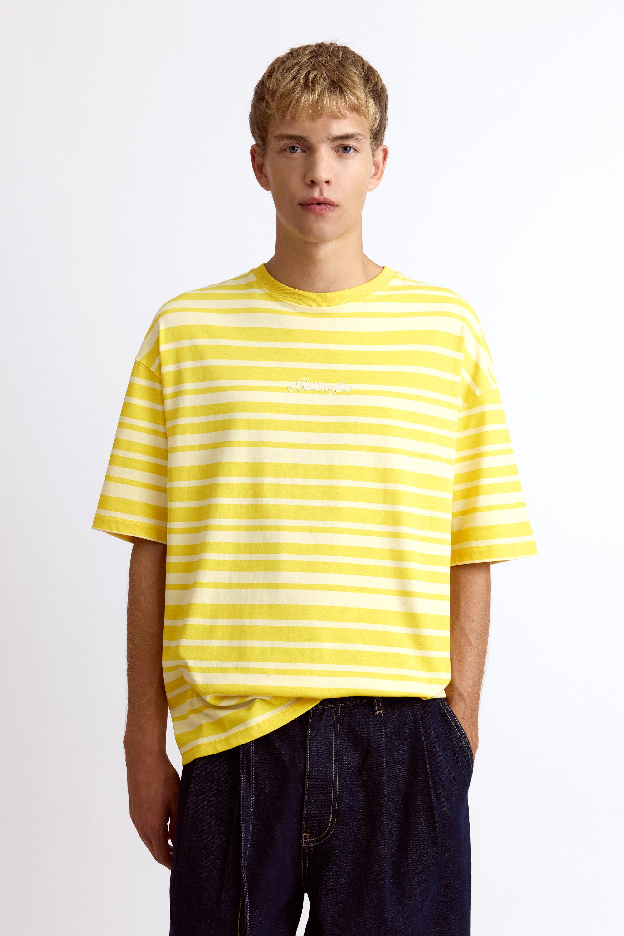 Pull&Bear Çizgili relaxed tişört görsel 8